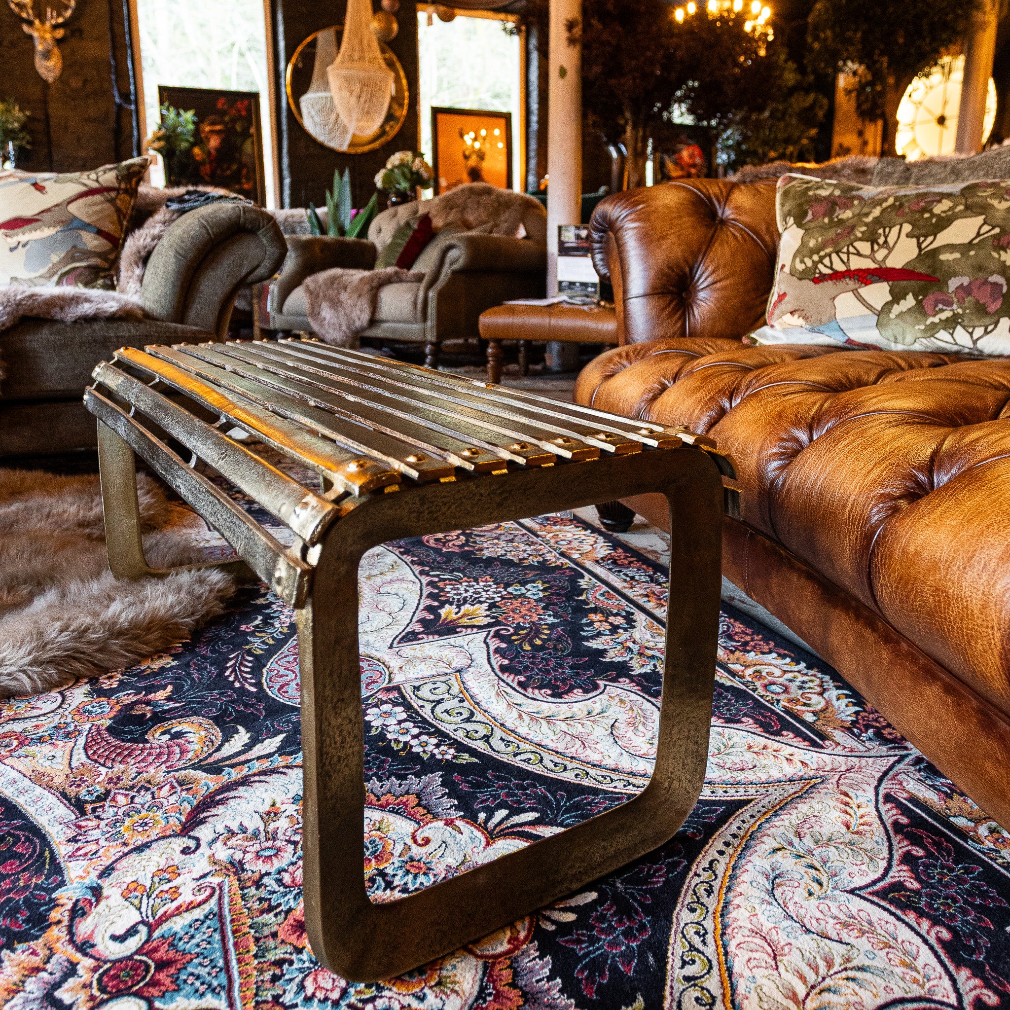 Aluminium Antique Gold Bench - Image 3