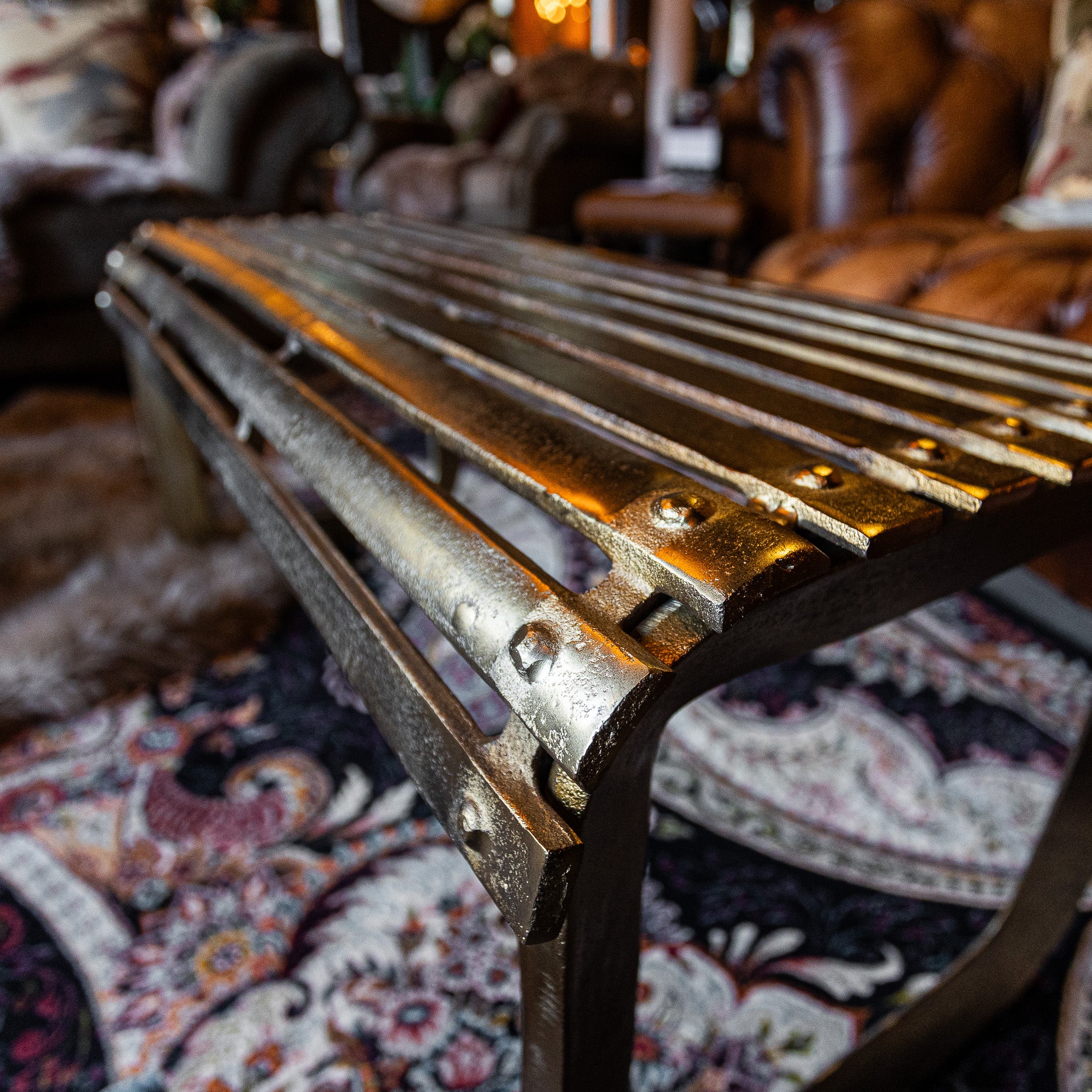 Aluminium Antique Gold Bench - Image 5