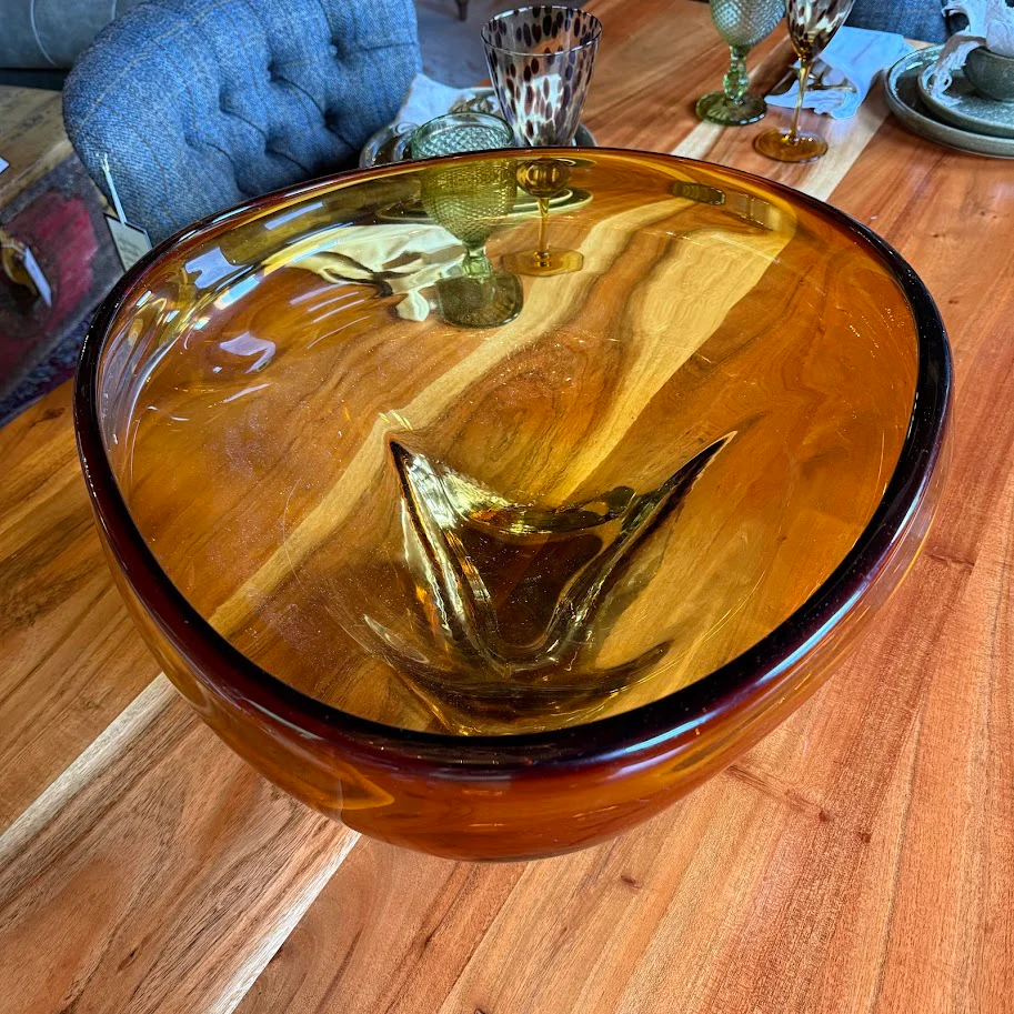 Amber Glass Bowl - Image 6