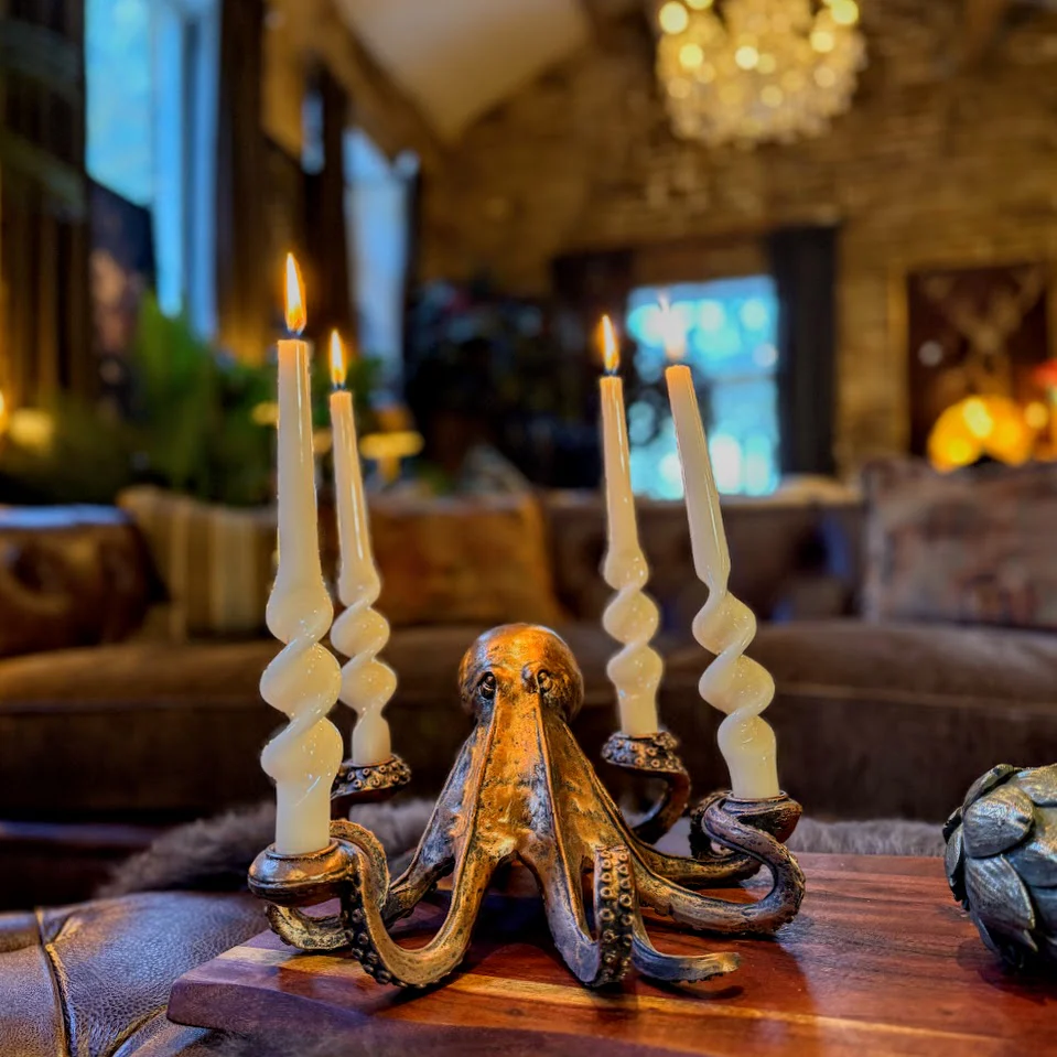 Antique Bronze Octopus Candle Stick