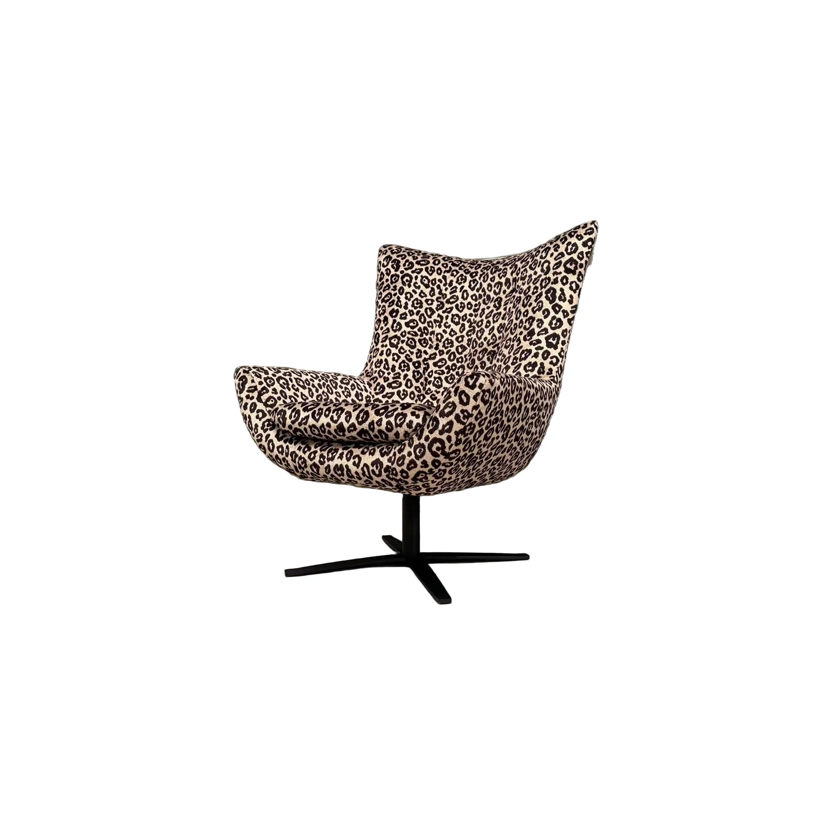 Austin Egg Chair in Leopard Cream Velvet - Image 3