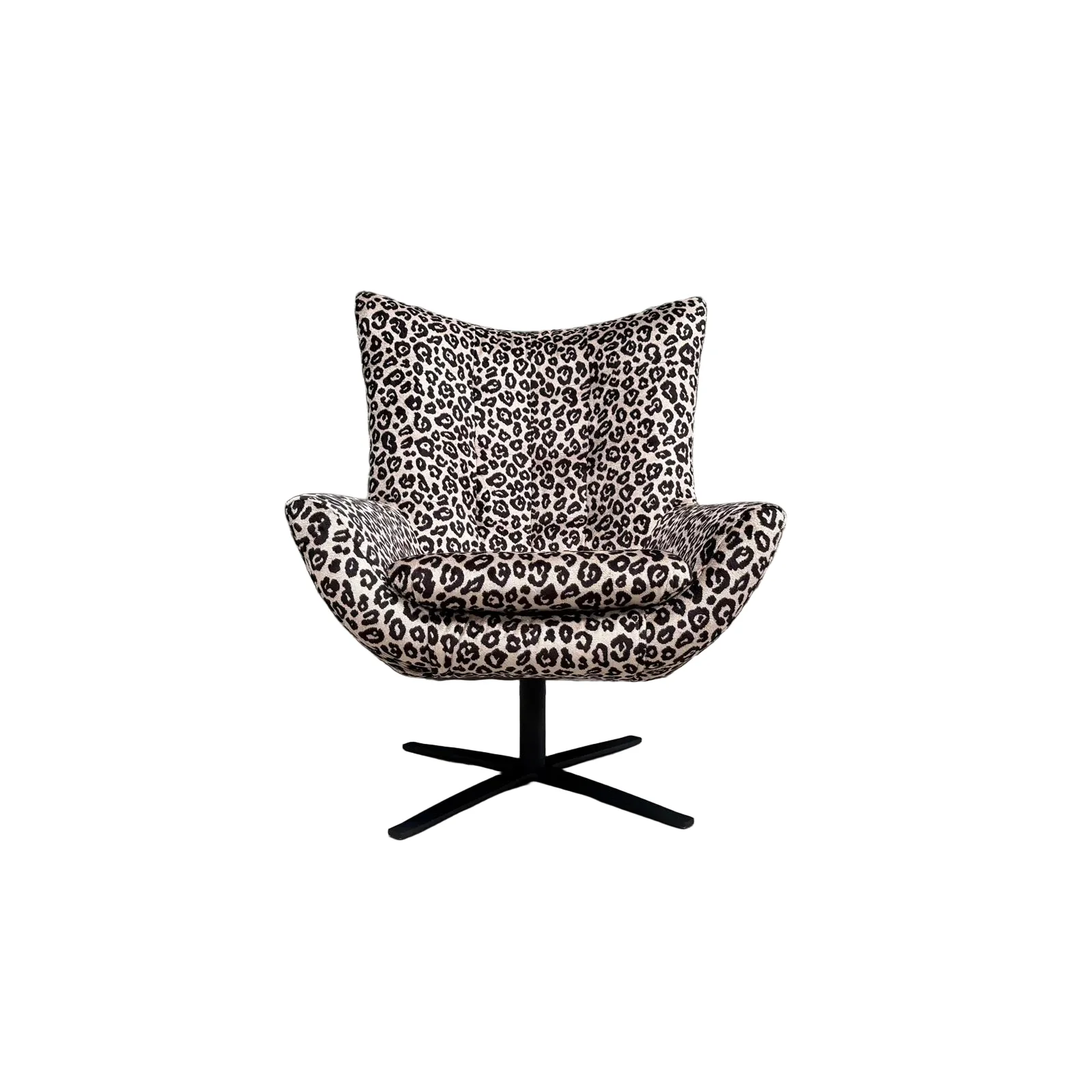 Austin Egg Chair in Leopard Cream Velvet - Image 4
