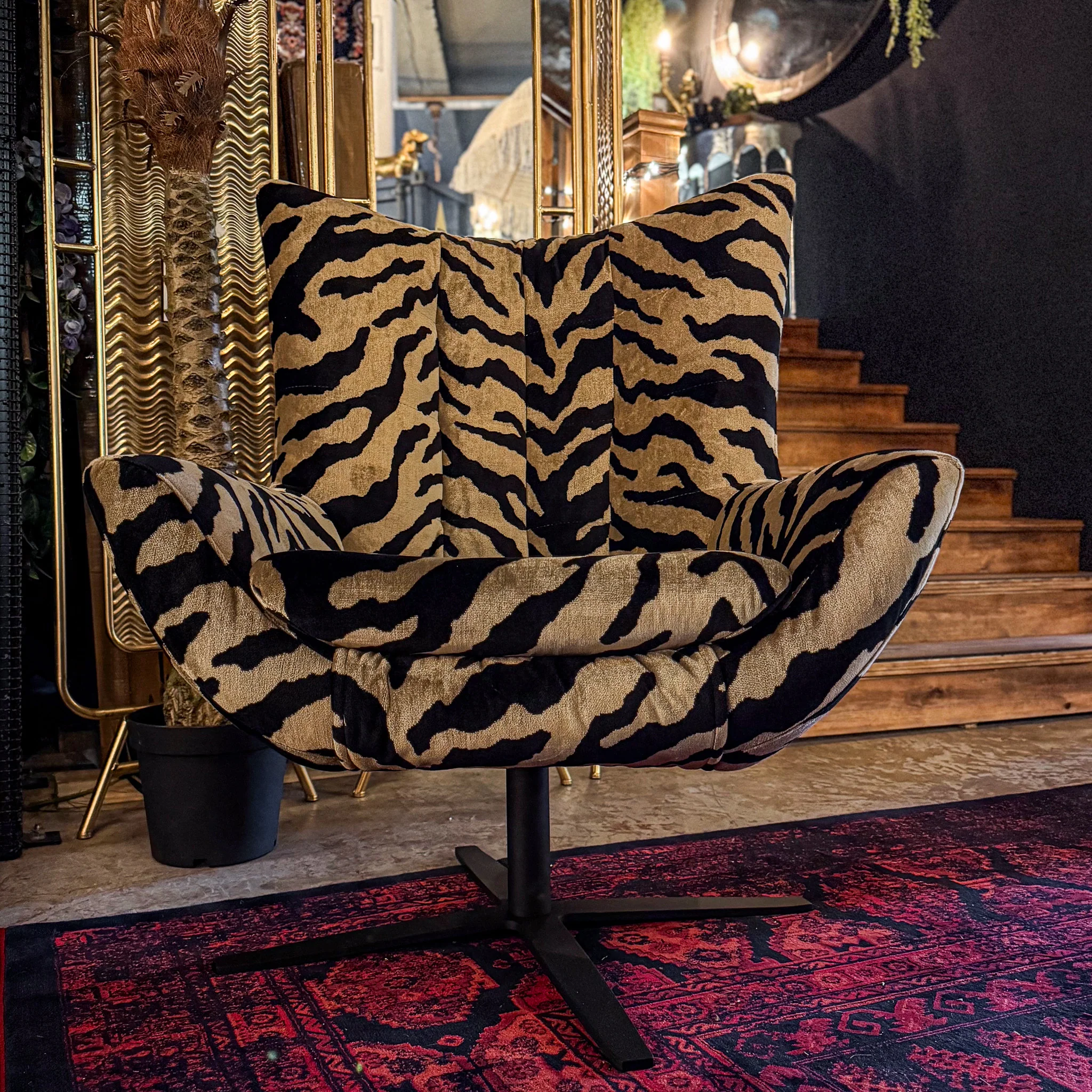 Austin Egg Chair in Zebra Cream Velvet - New - Image 4