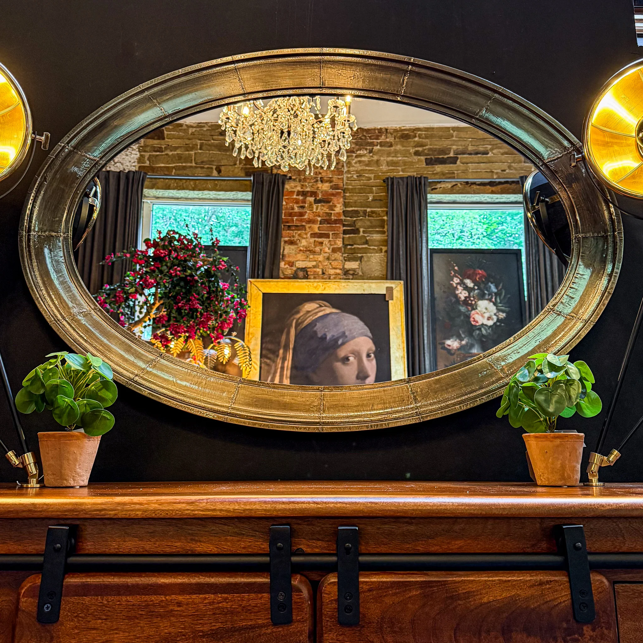 Aviator Brass Oval Mirror - Image 5