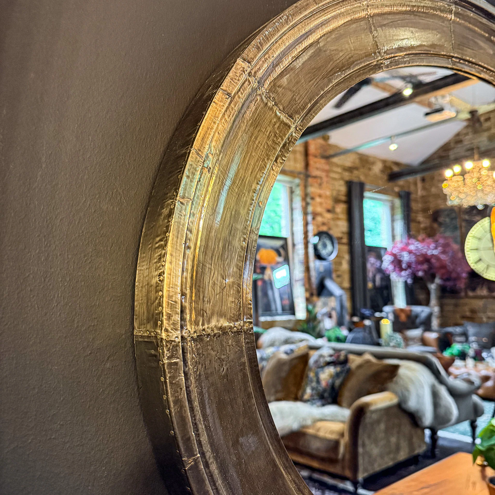 Aviator Brass Oval Mirror - Image 6