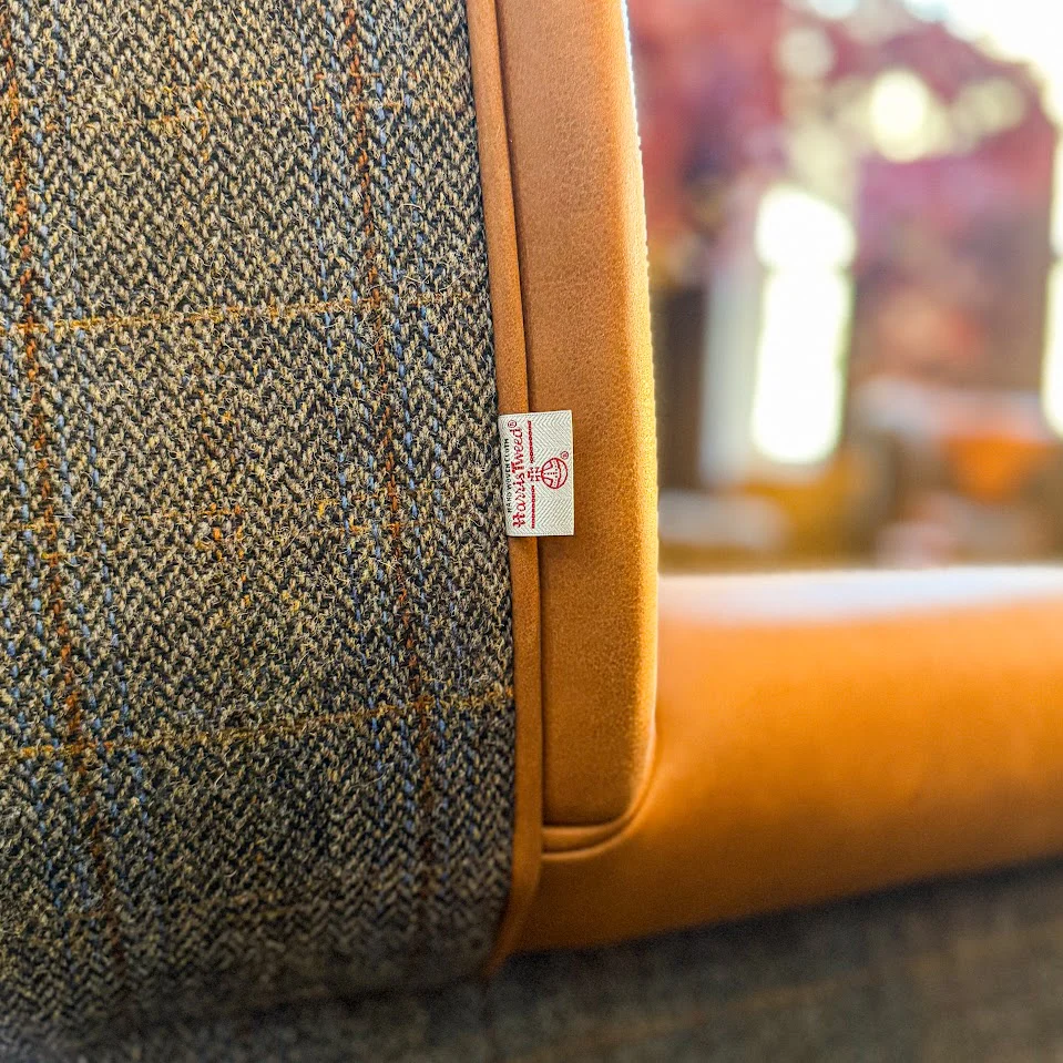 Banbury Chesterfield Armchairs Harris Tweed Grey - Image 15