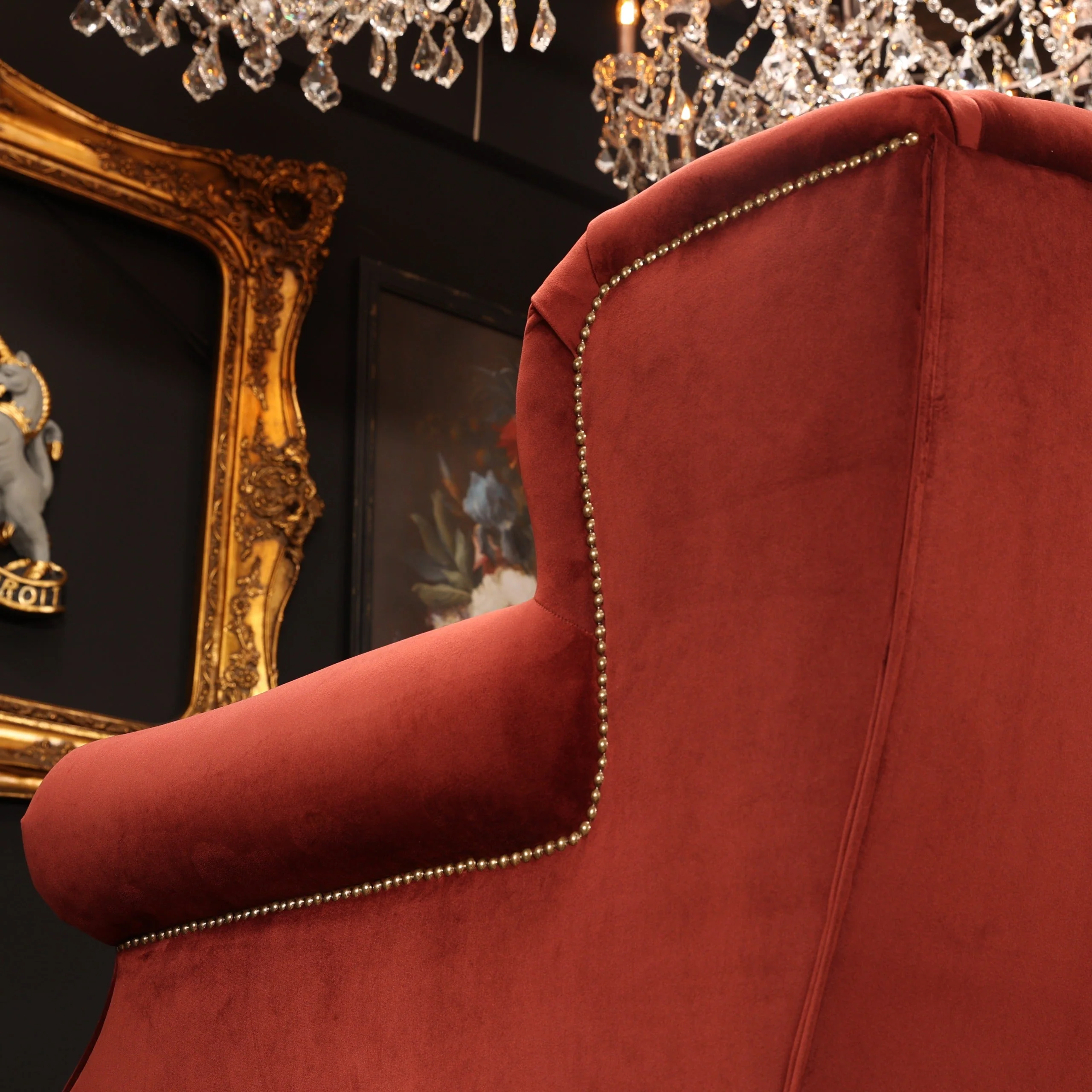 Bertie Armchair Wingback in Velvet - Image 12