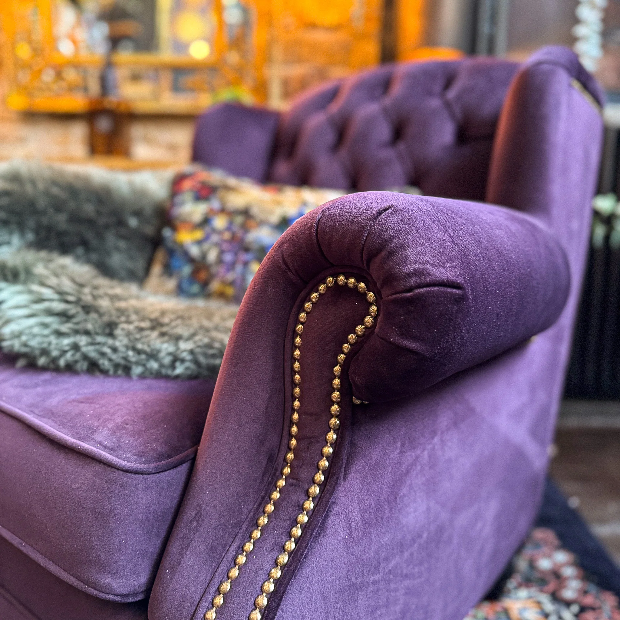 Bertie Armchair Wingback in Velvet - Image 4