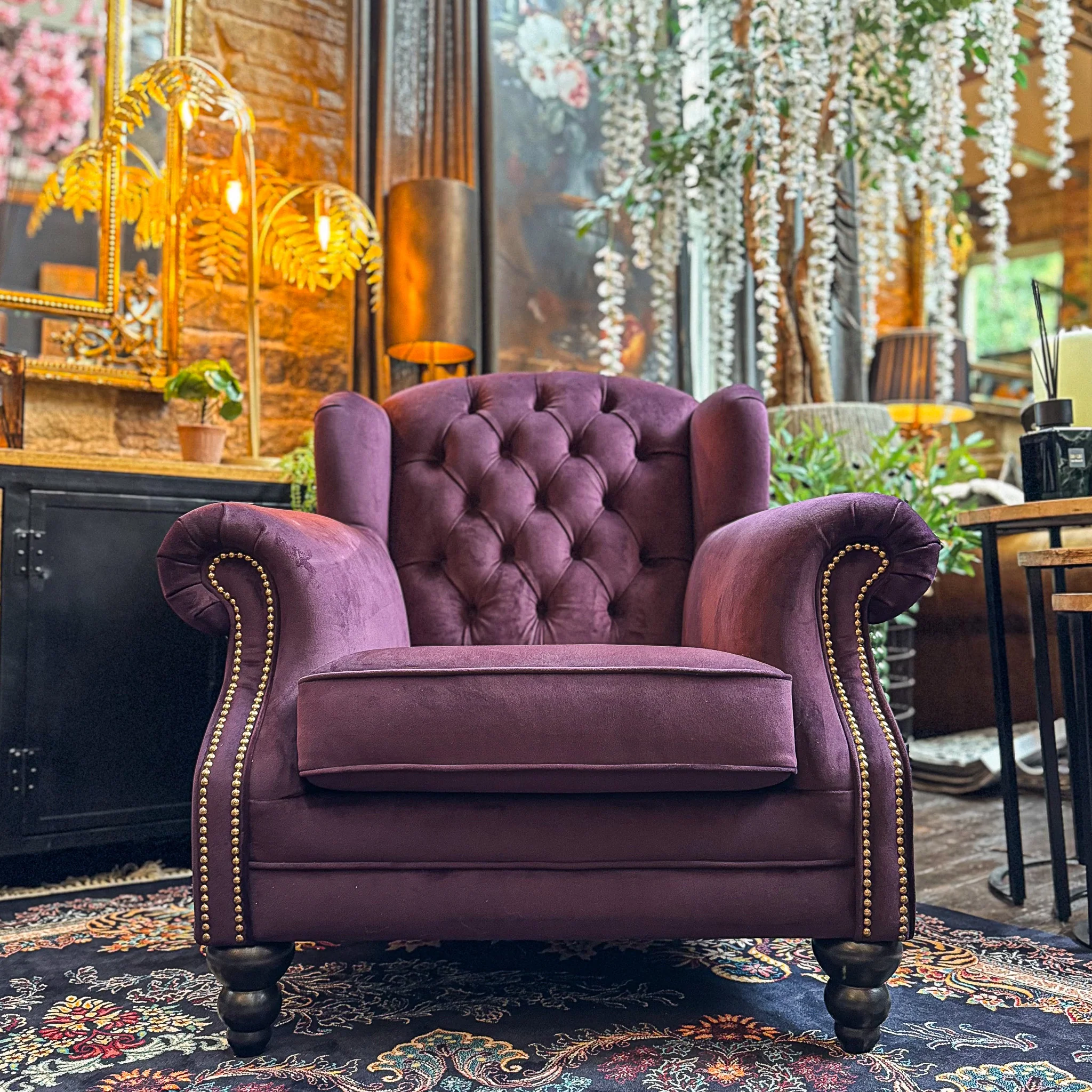 Bertie Armchair Wingback in Velvet - Image 6