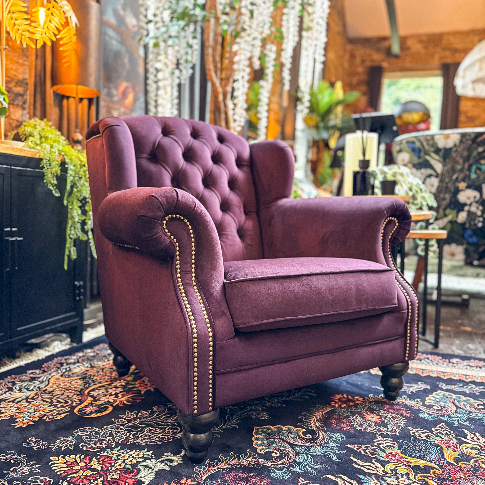 Bertie Armchair Wingback in Velvet - Image 7