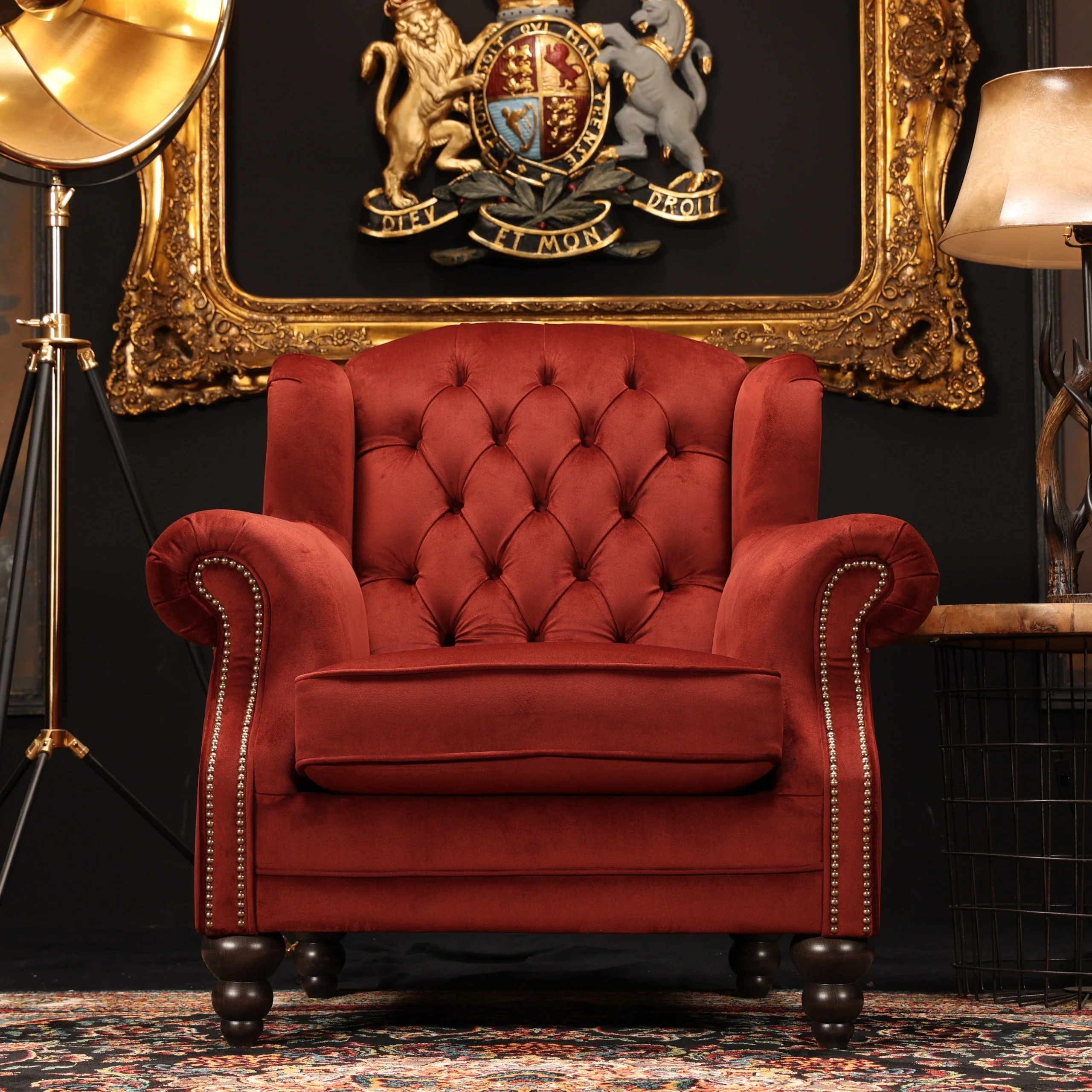 Bertie Armchair Wingback in Velvet - Image 9