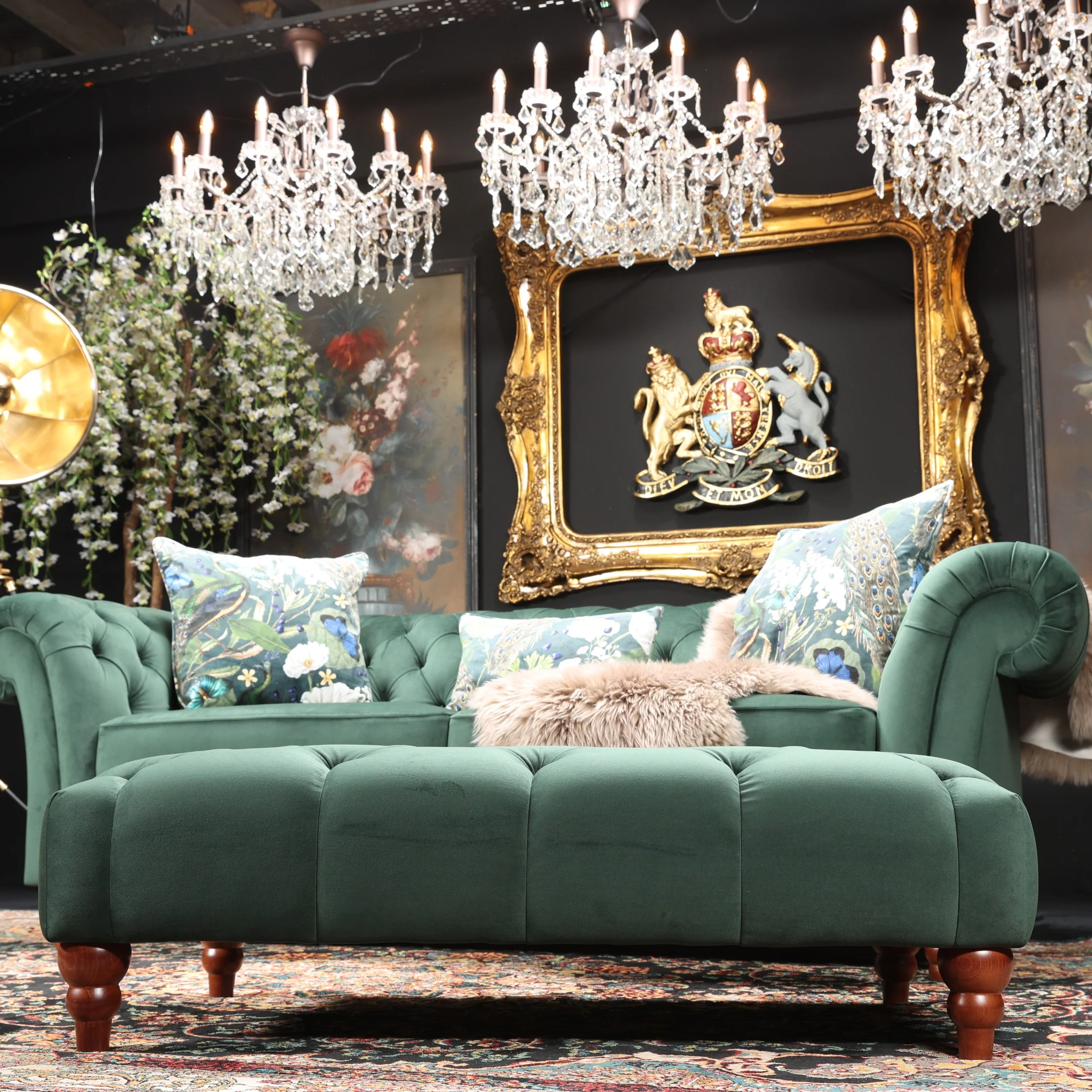 Bertie Chesterfield Footstool in Plush Velvet - Image 6
