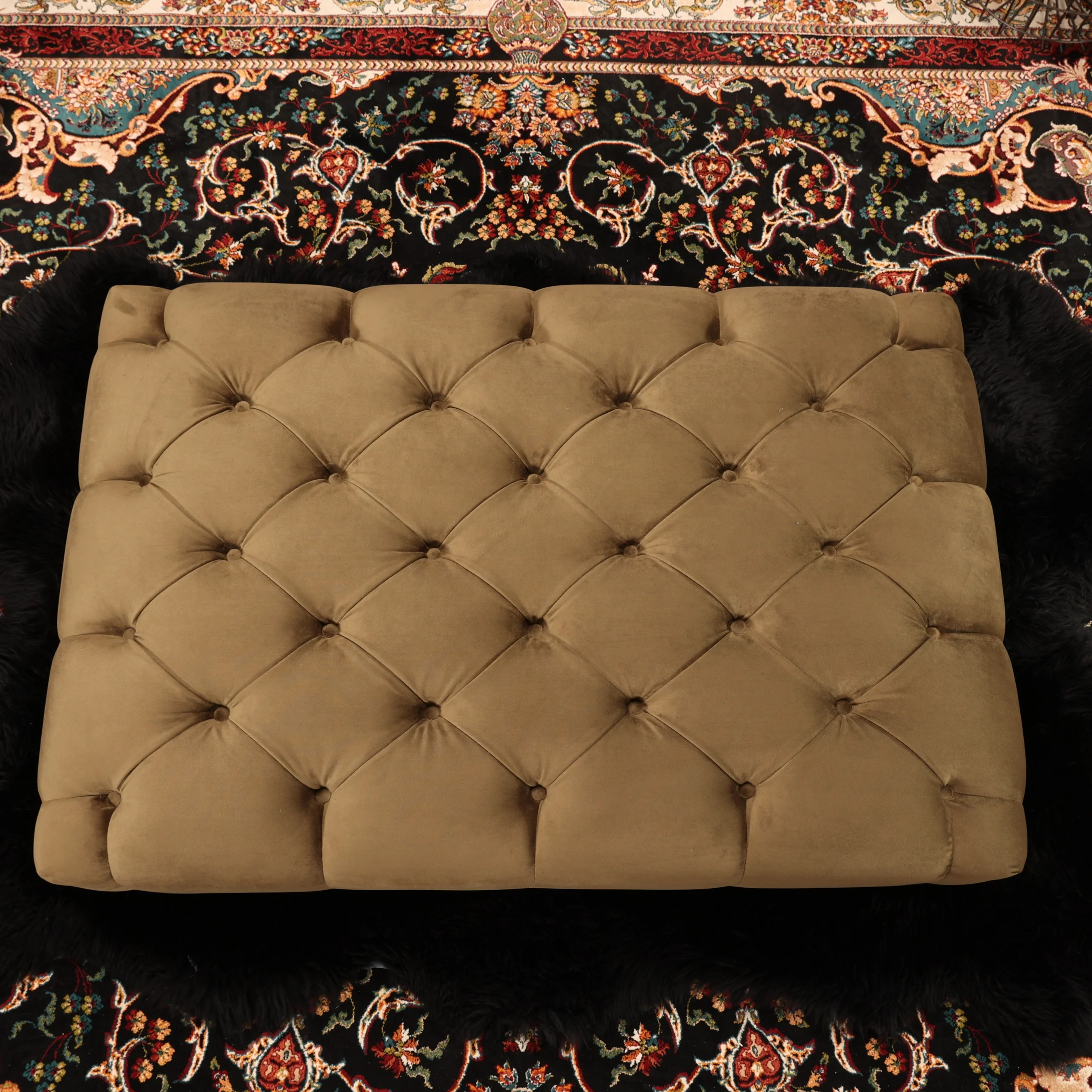 Bertie Chesterfield Footstool in Plush Velvet - Image 7