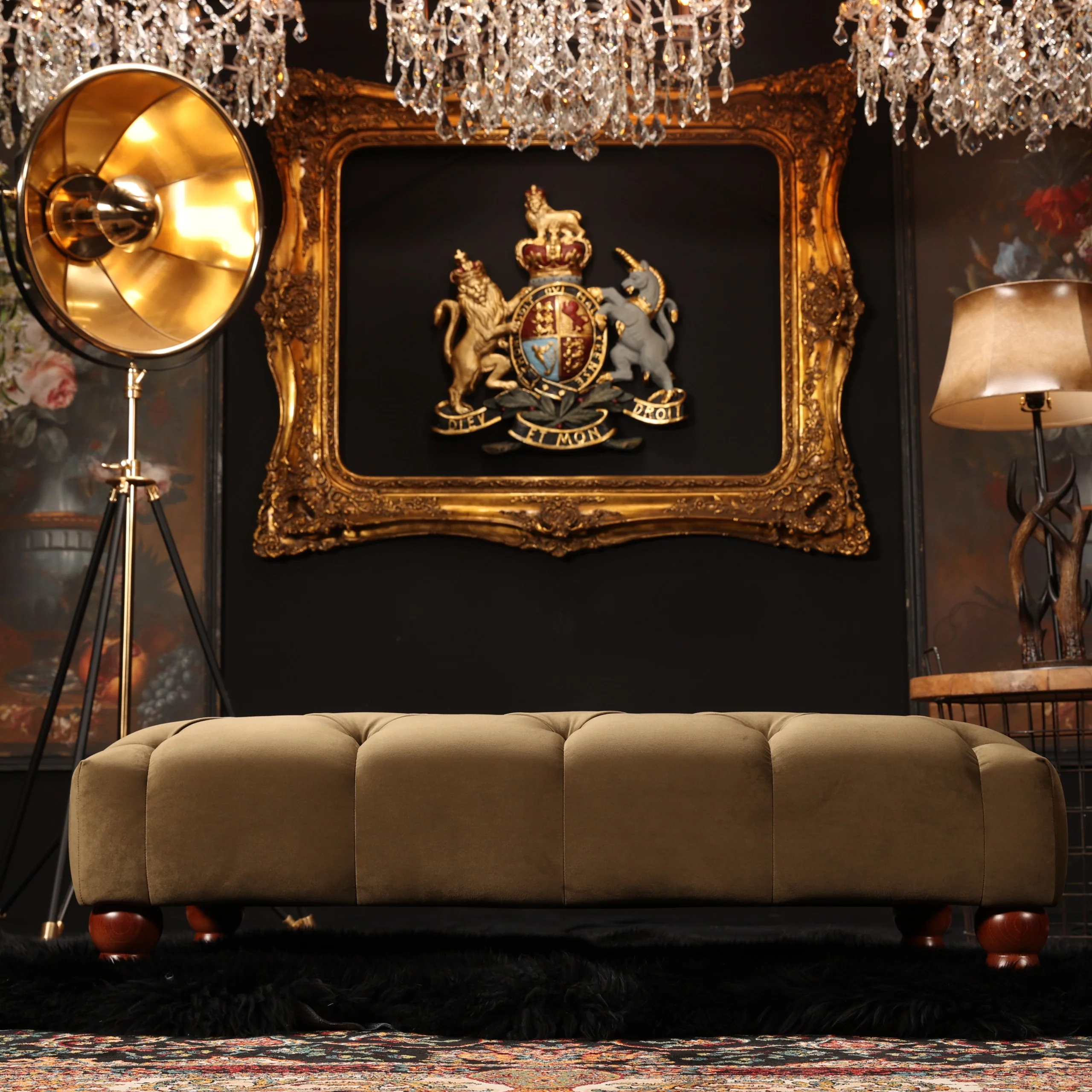 Bertie Chesterfield Footstool in Plush Velvet - Image 8