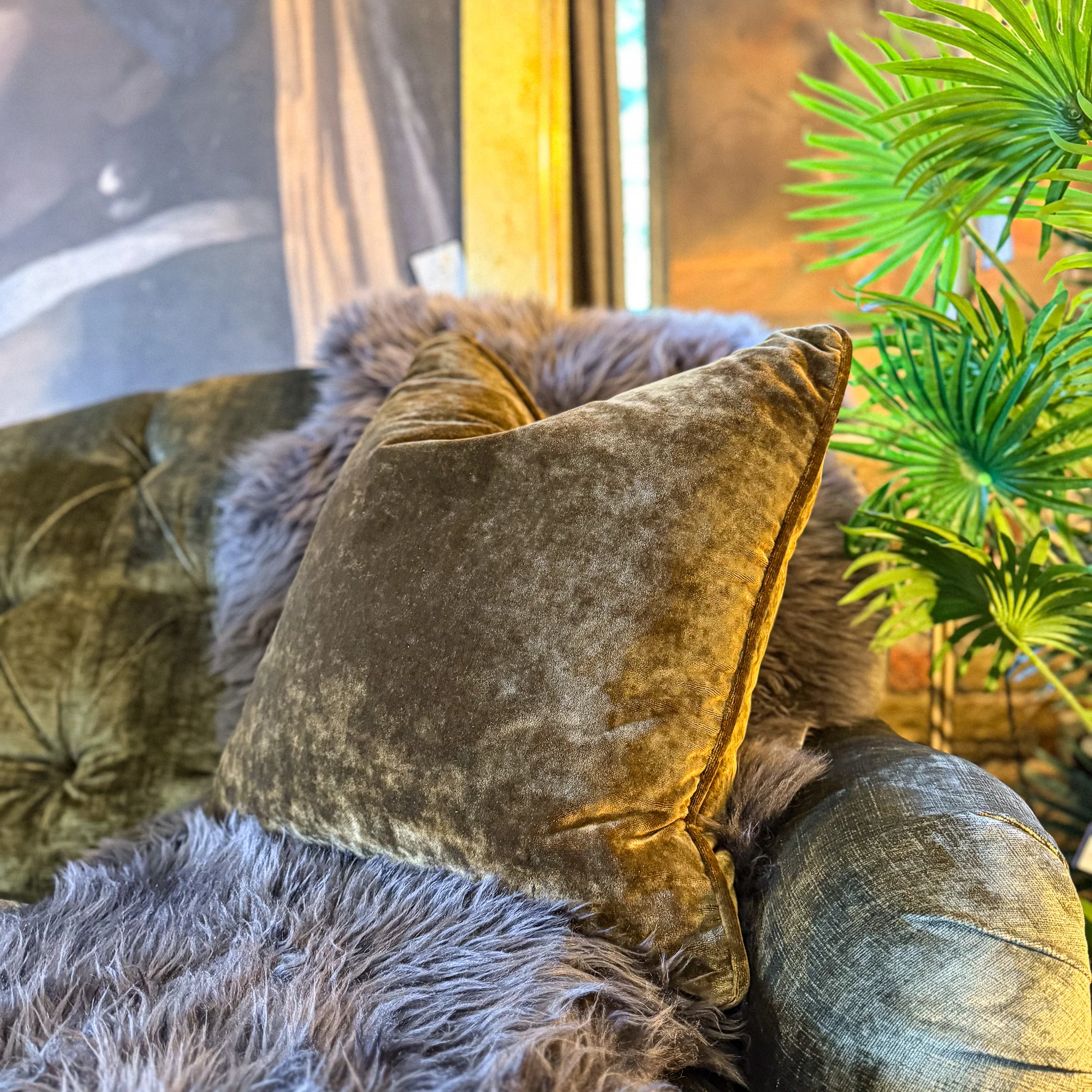 Cushion in Sunshine Velvet (Various Sizes) - Image 17