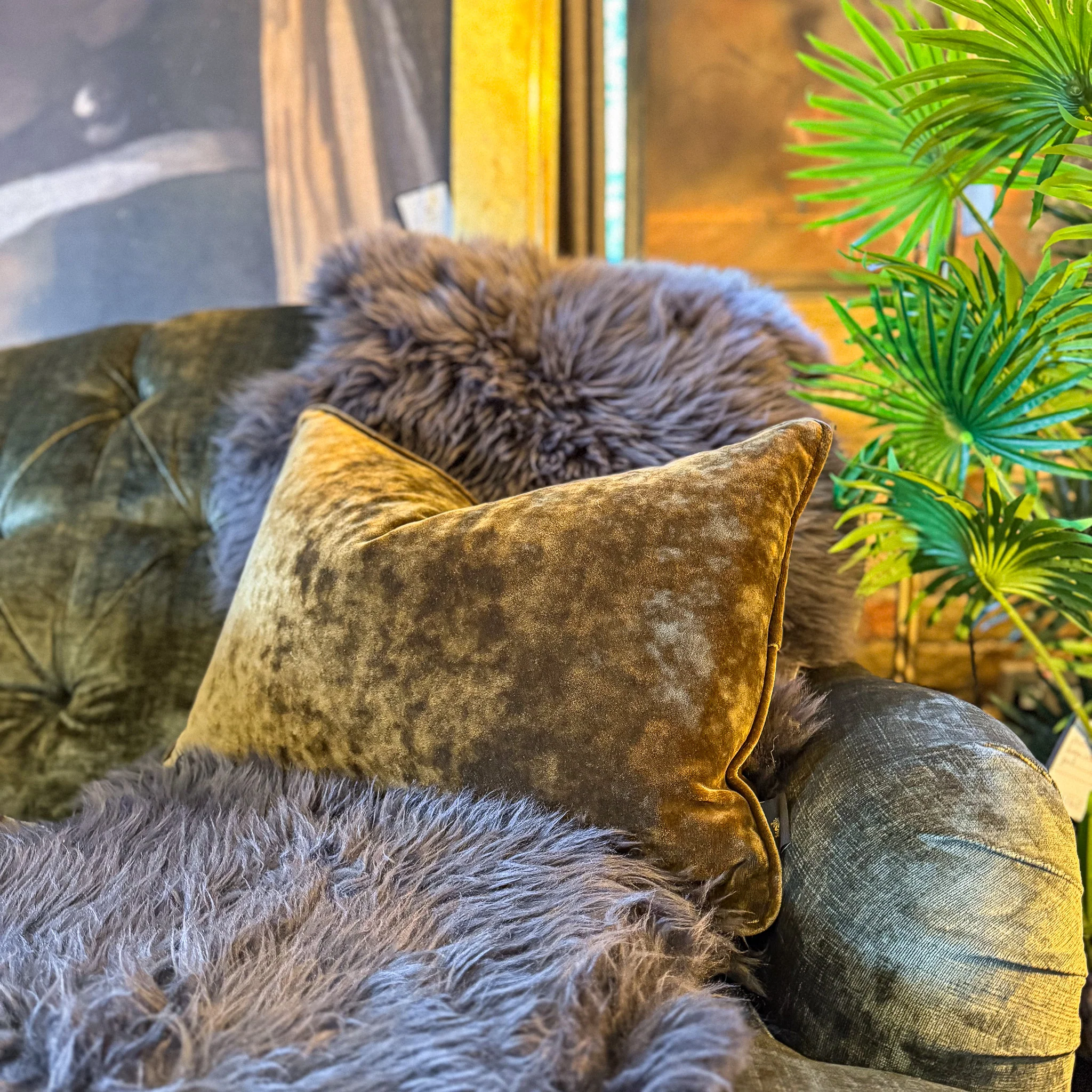 Cushion in Sunshine Velvet (Various Sizes) - Image 18