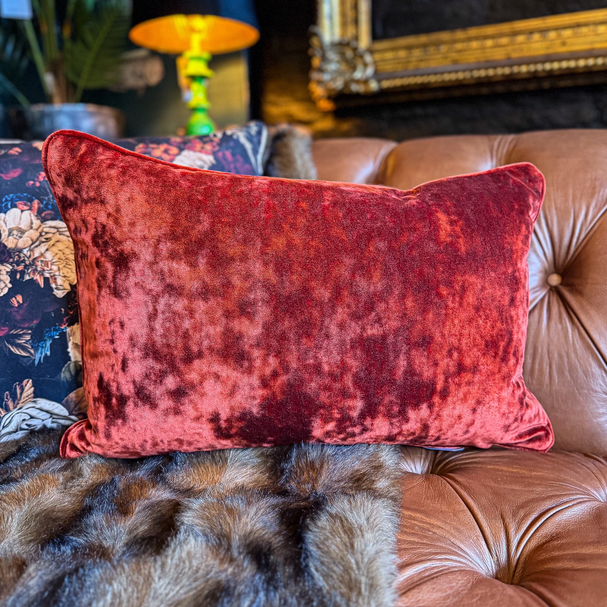 Cushion in Sunshine Velvet (Various Sizes) - Image 4