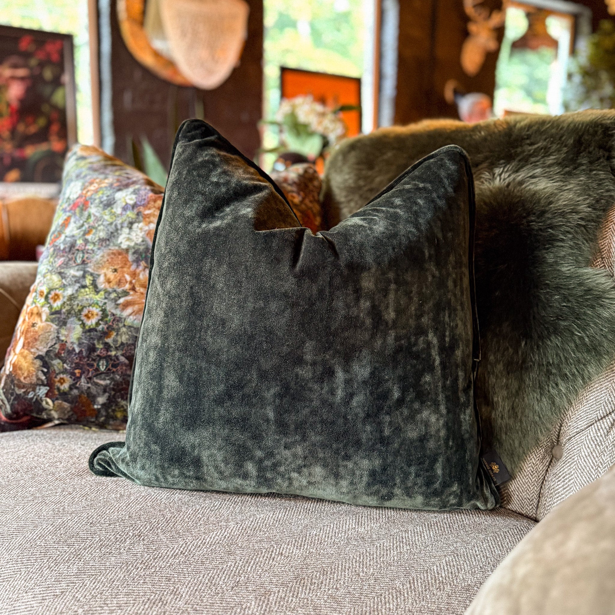 Cushion in Sunshine Velvet (Various Sizes) - Image 9
