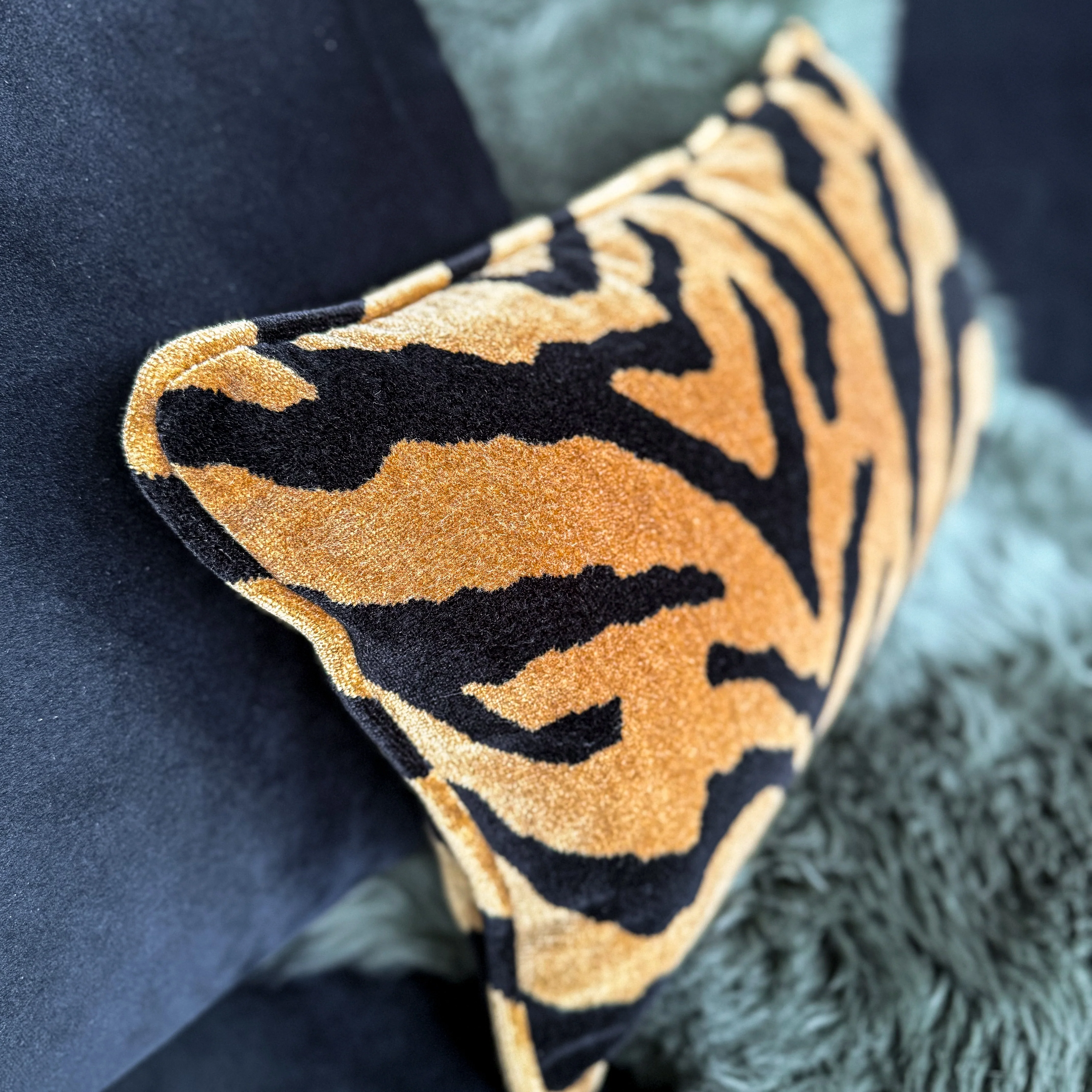 Cushion in Zebra Gold Feather Filled (Various Sizes) - Image 11