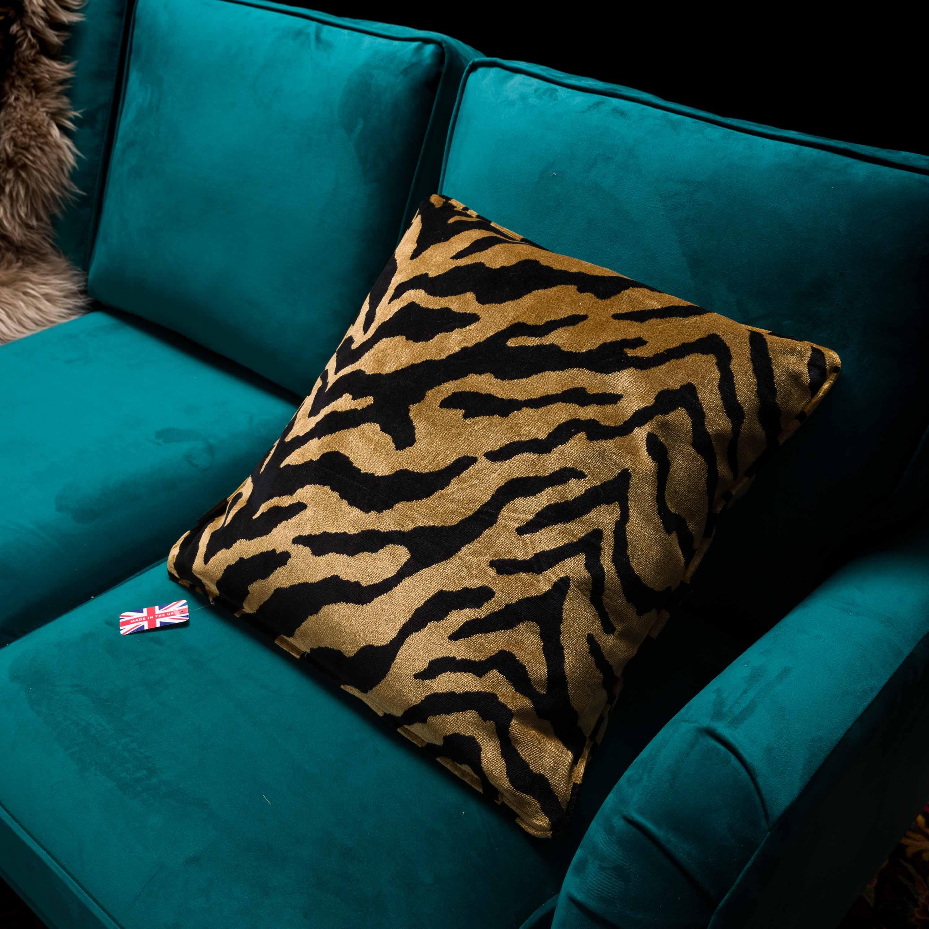 Cushion in Zebra Gold Feather Filled (Various Sizes) - Image 5