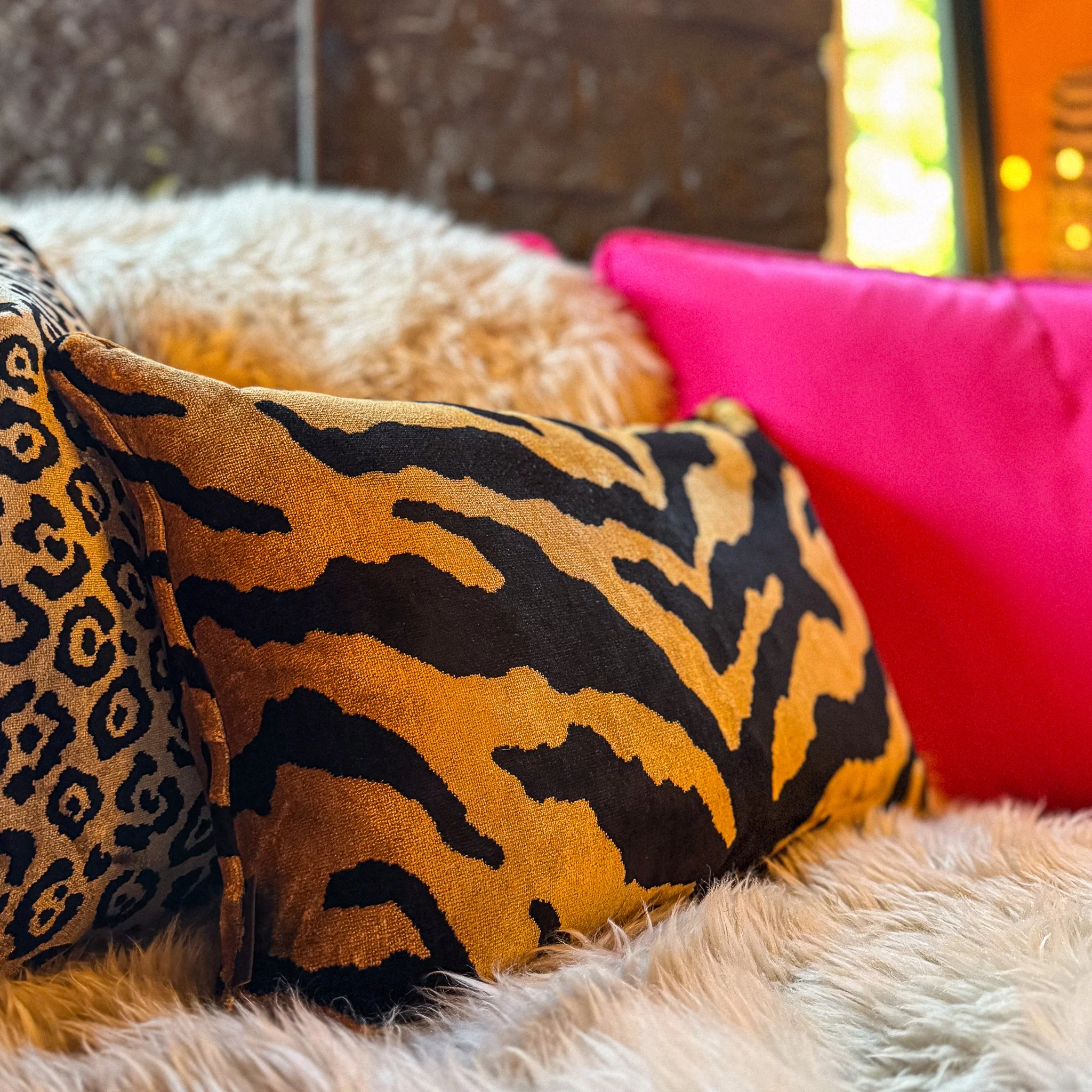 Cushion in Zebra Gold Feather Filled (Various Sizes) - Image 6