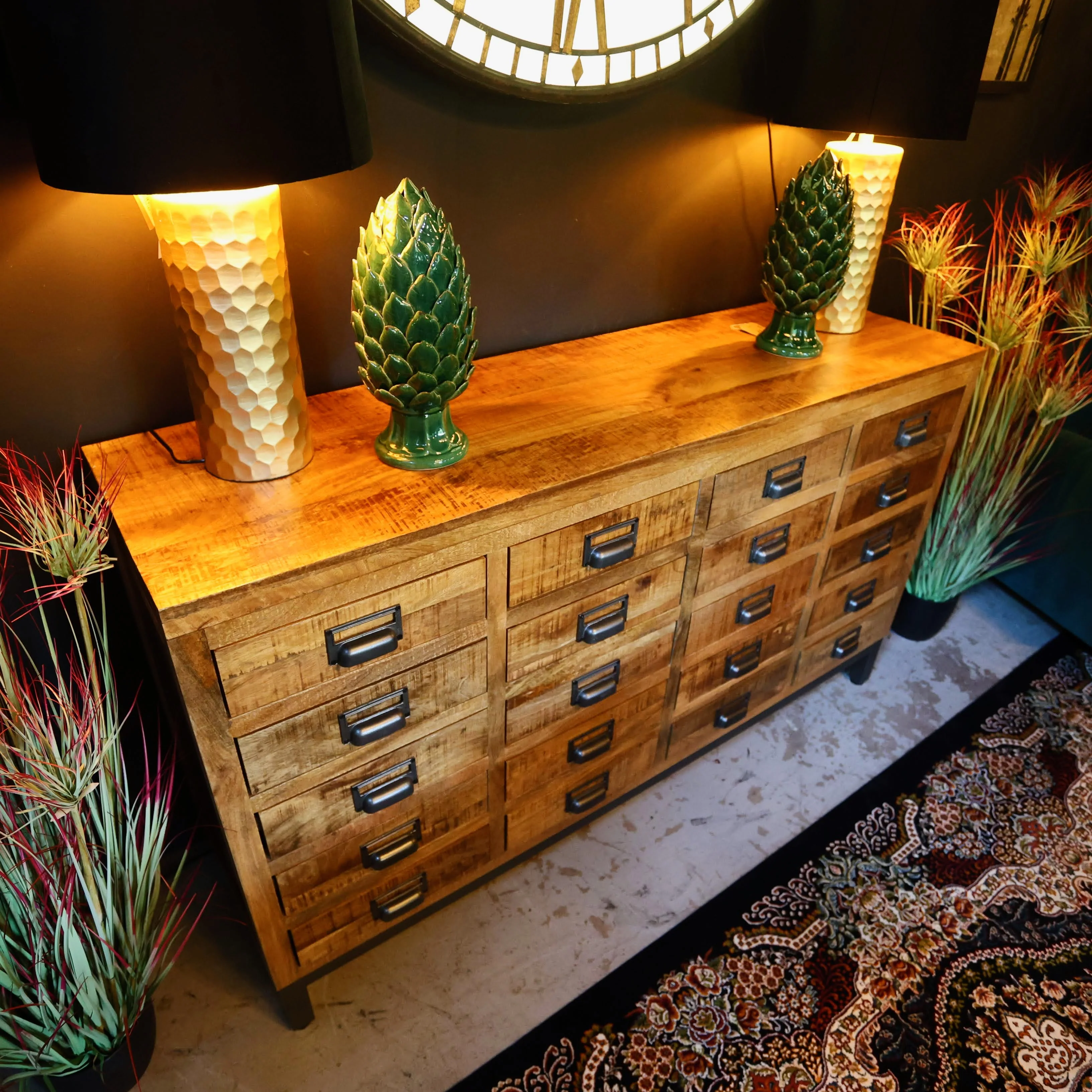 Drafton Mango Wood 20 Drawer Cabinet - Clearance - Image 3