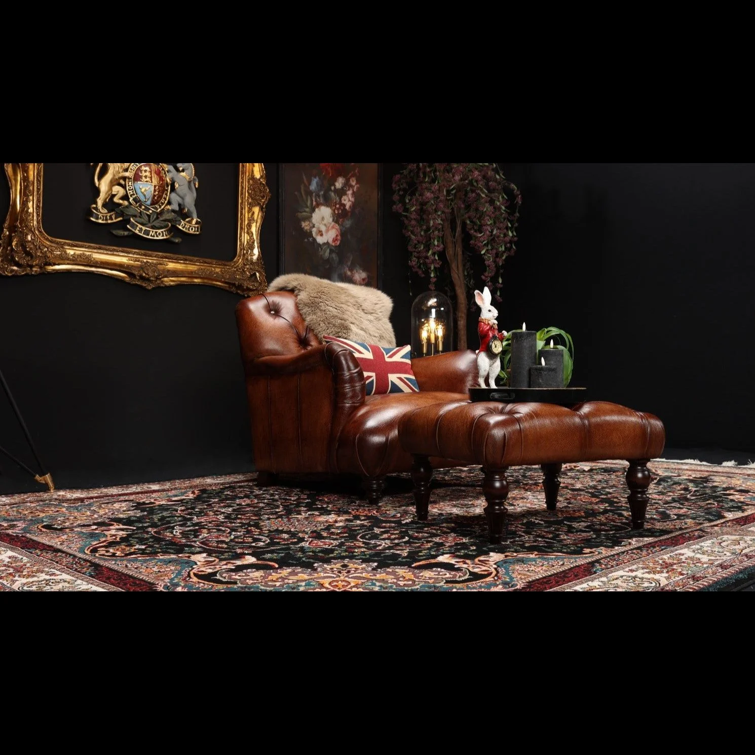 Duffel Tetrad Chesterfield Chair in Hand Antiqued Buffalo Leather - Image 15