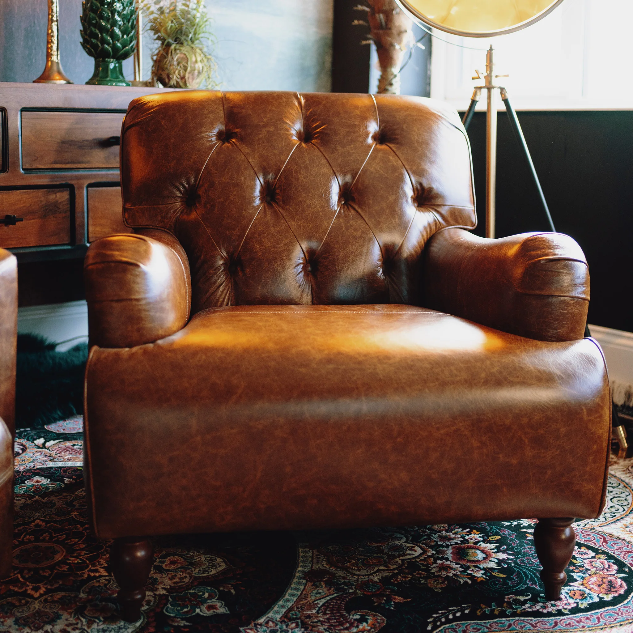 Eaton Chesterfield Armchair in Leather - Image 3