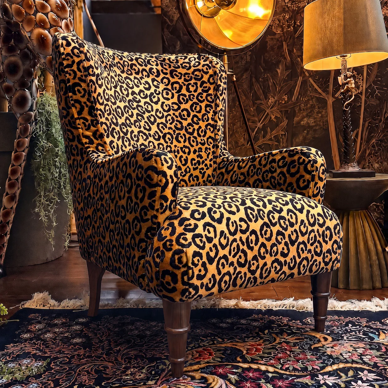 Empire Armchair in Cheetah Gold Velvet- Factory Seconds - Image 3