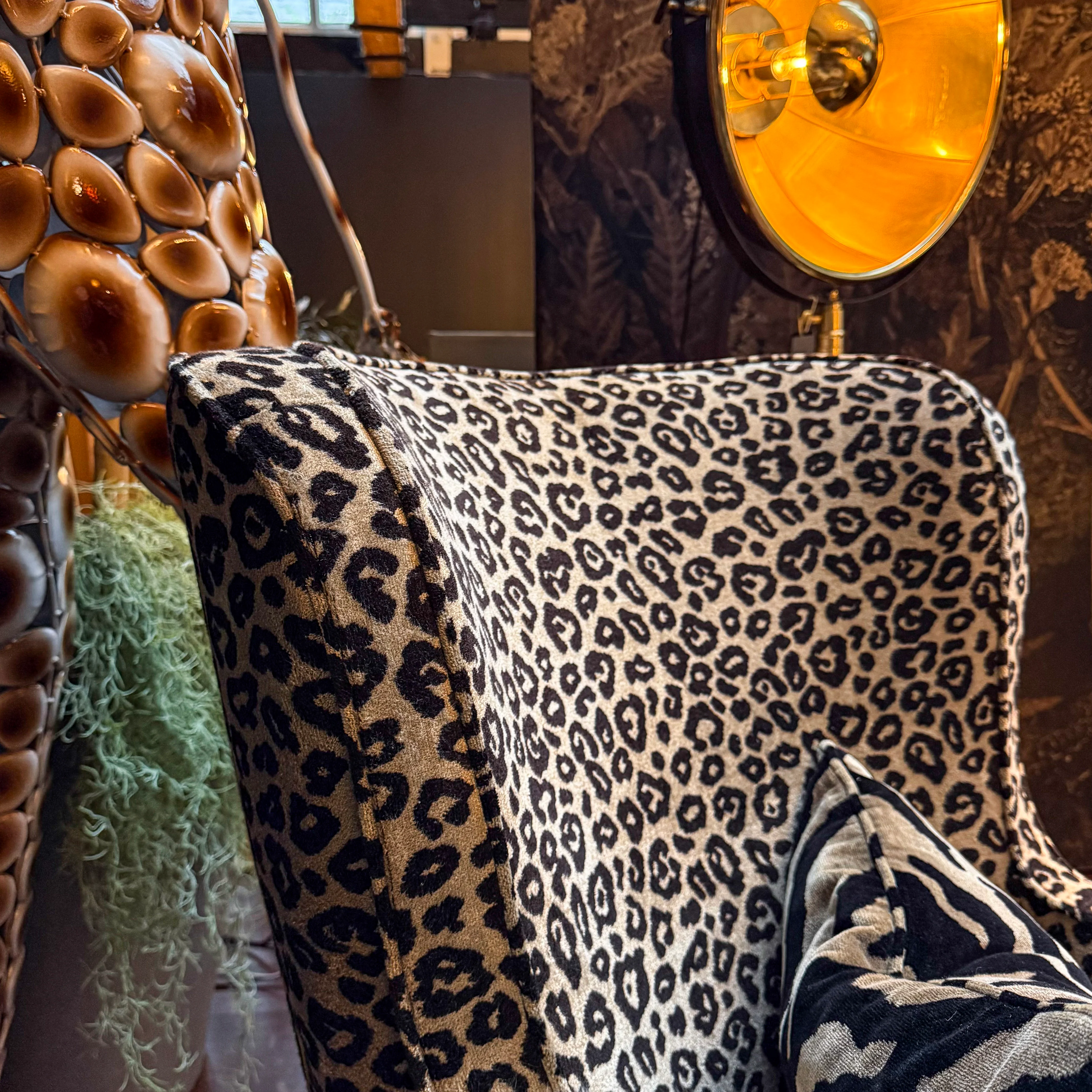 Empire Armchair in Leopard Velvet - Image 3