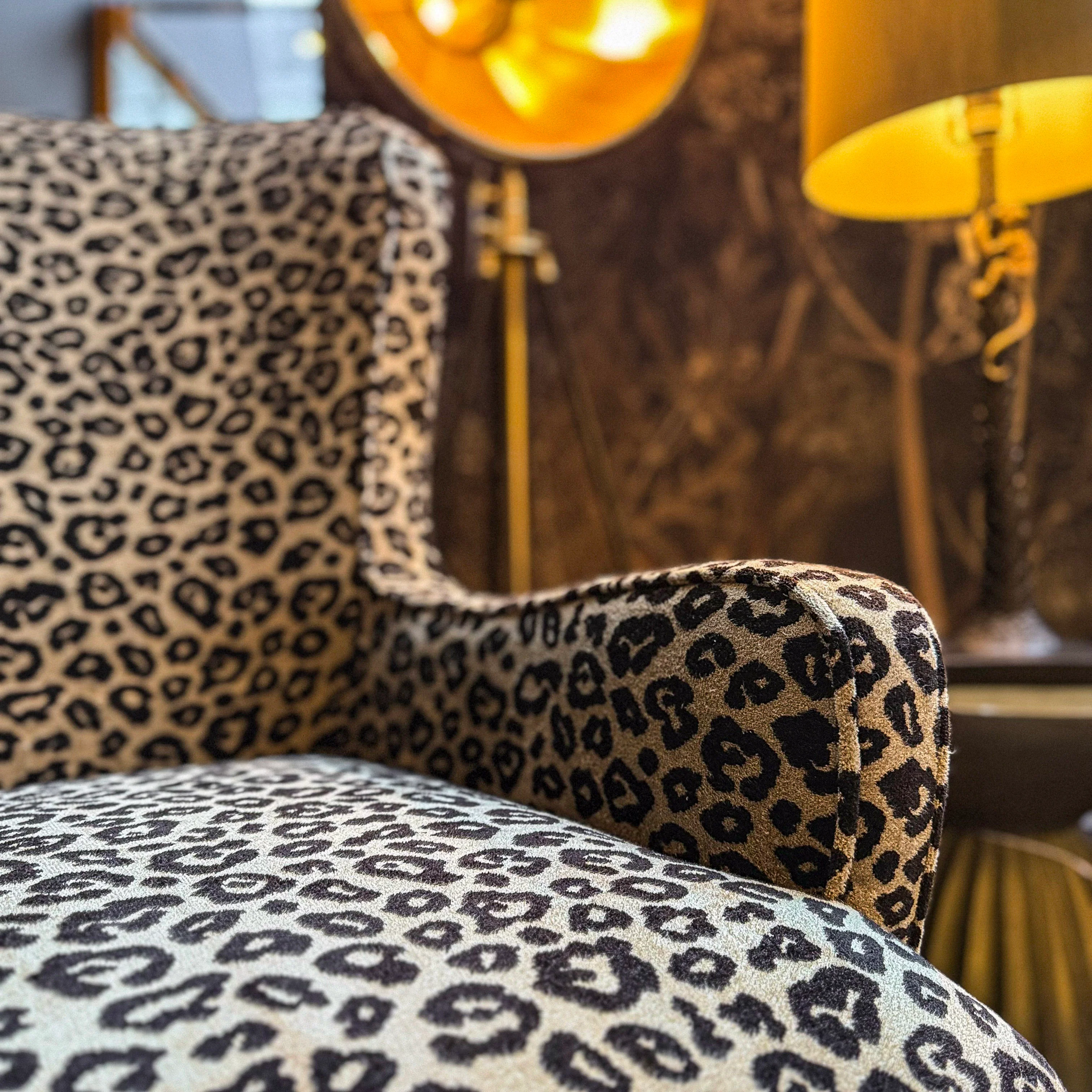 Empire Armchair in Leopard Velvet - Image 6