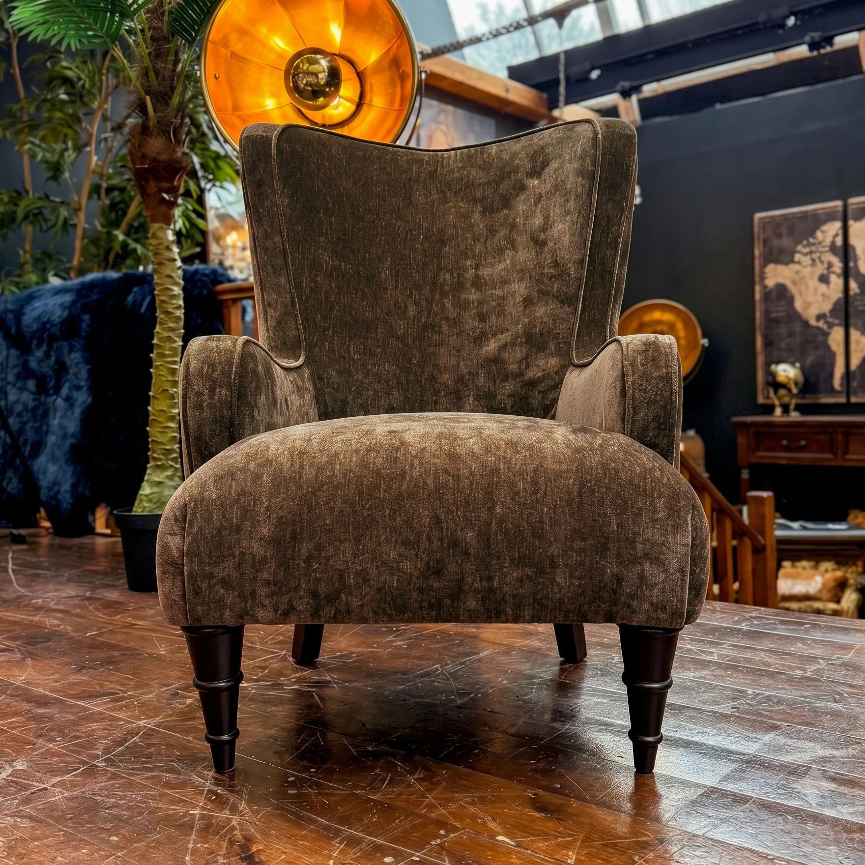 Empire Chair in Derwent Olive Velvet - Clearance - Image 3