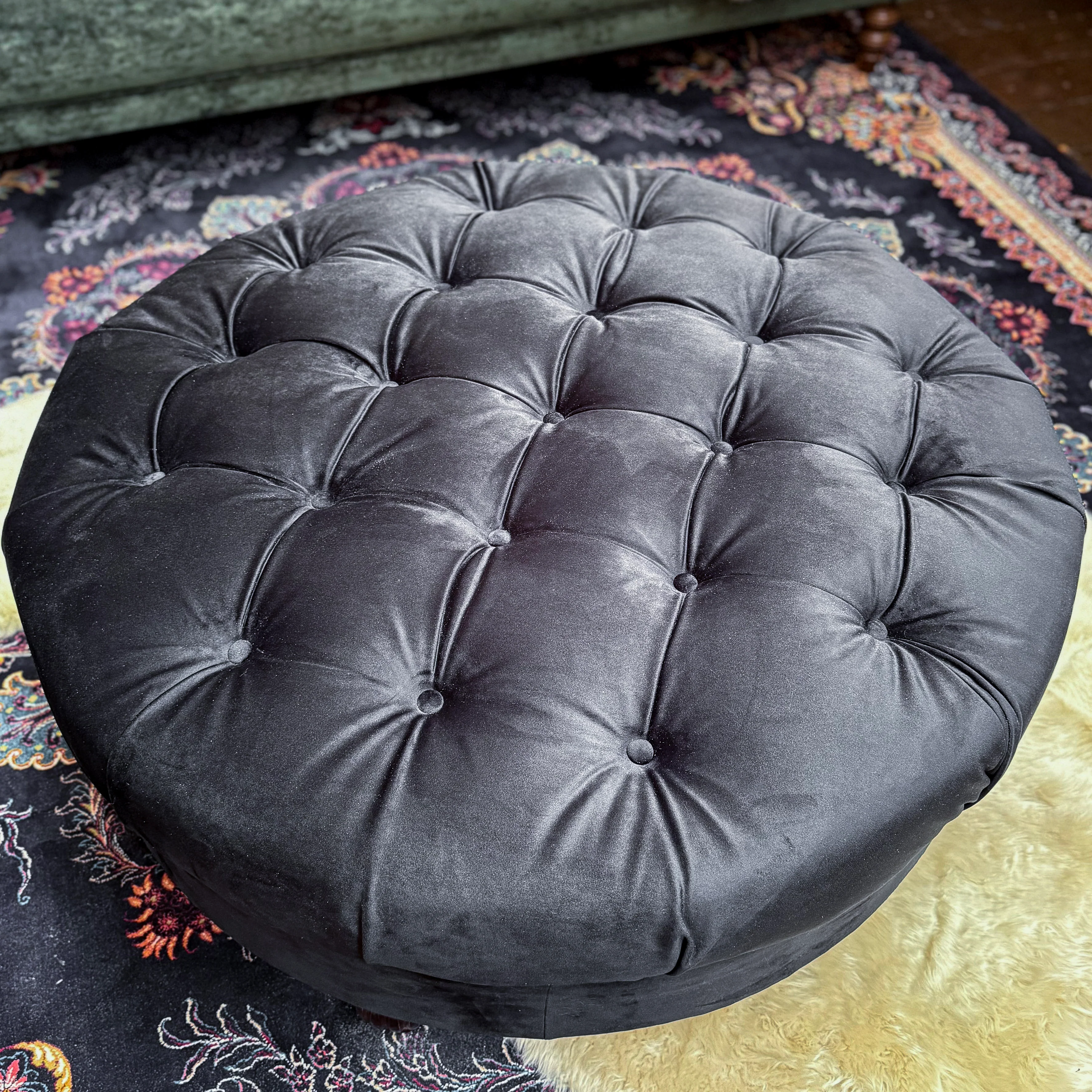 Fairfax Footstool in Plush Velvet - New - Image 4