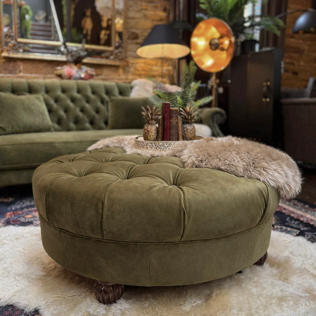 Fairfax Footstool in Plush Velvet - New - Image 5