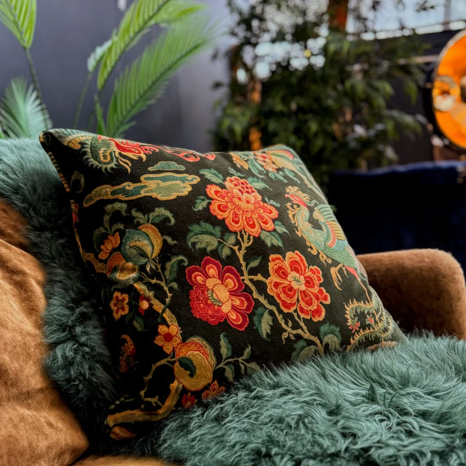 Feather Cushion by Spink & Edgar Charcoal Large - Image 3