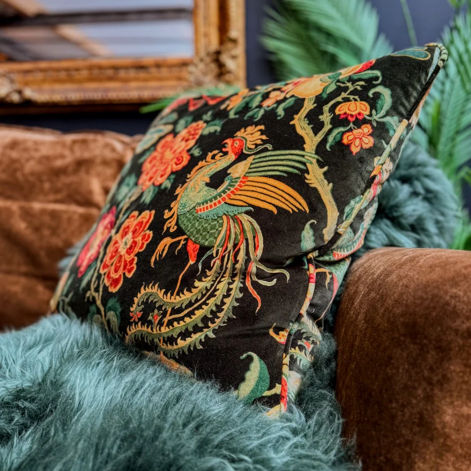 Feather Cushion by Spink & Edgar Charcoal Large - Image 4