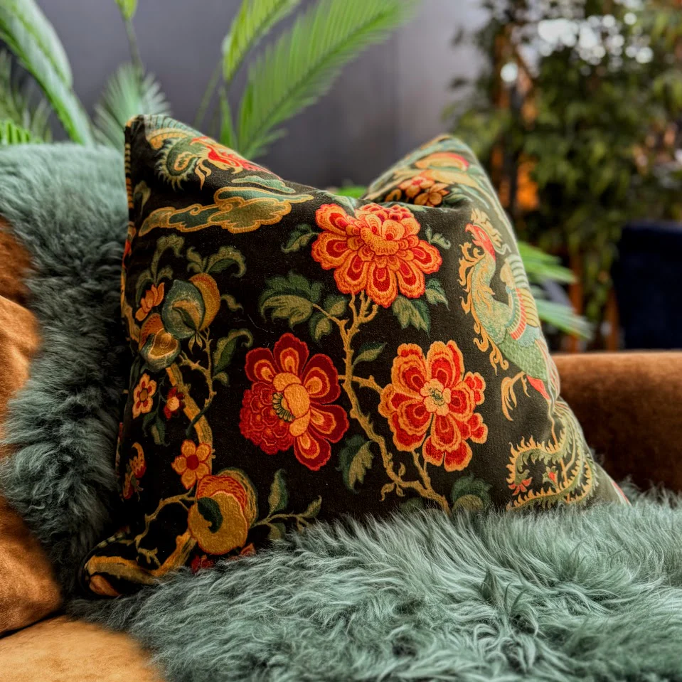Feather Cushion by Spink & Edgar Charcoal Large - Image 5