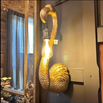 Flamingo Hanging Wall Lamp Antique Gold - Image 3
