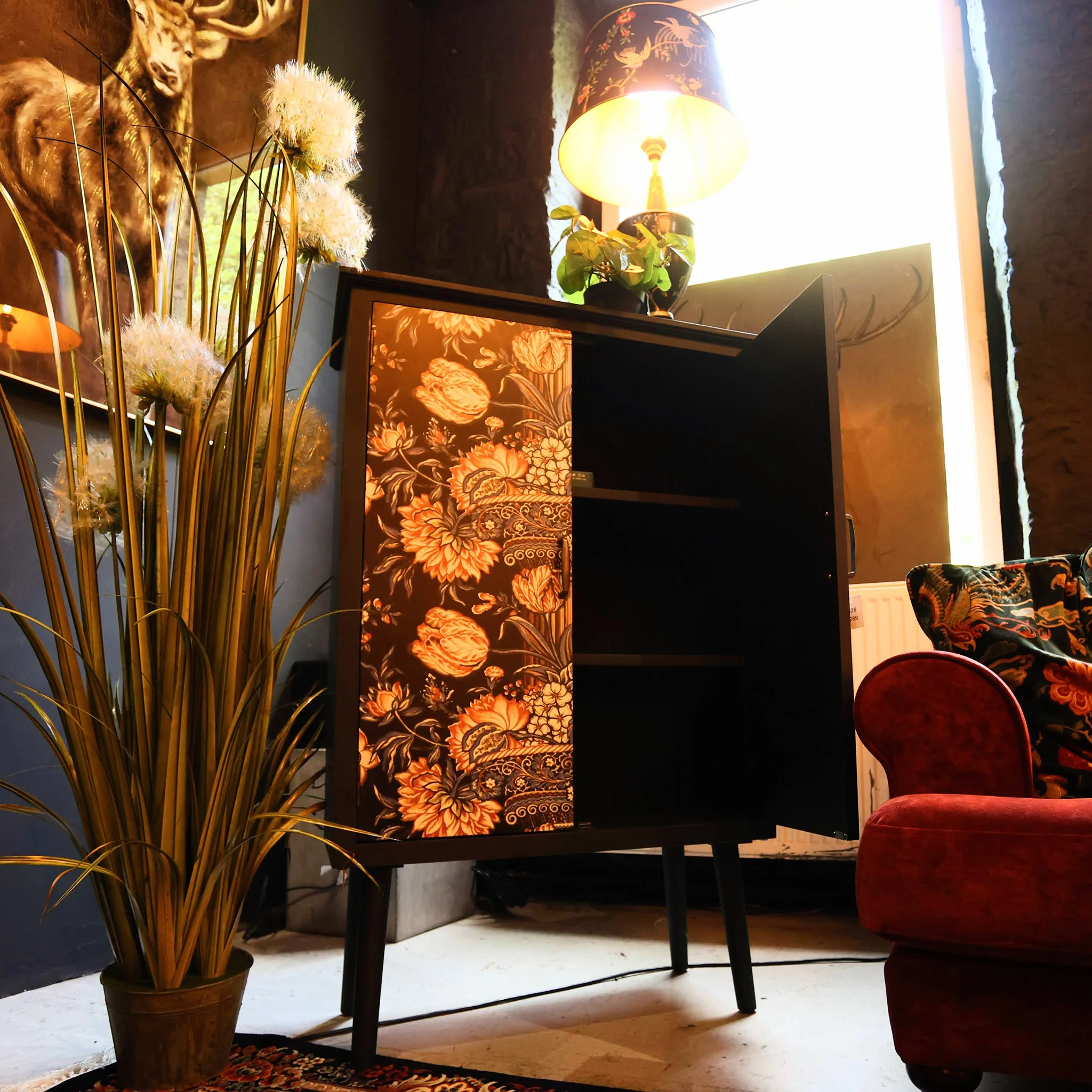 Floral Column Boho Side Cabinet - Image 6