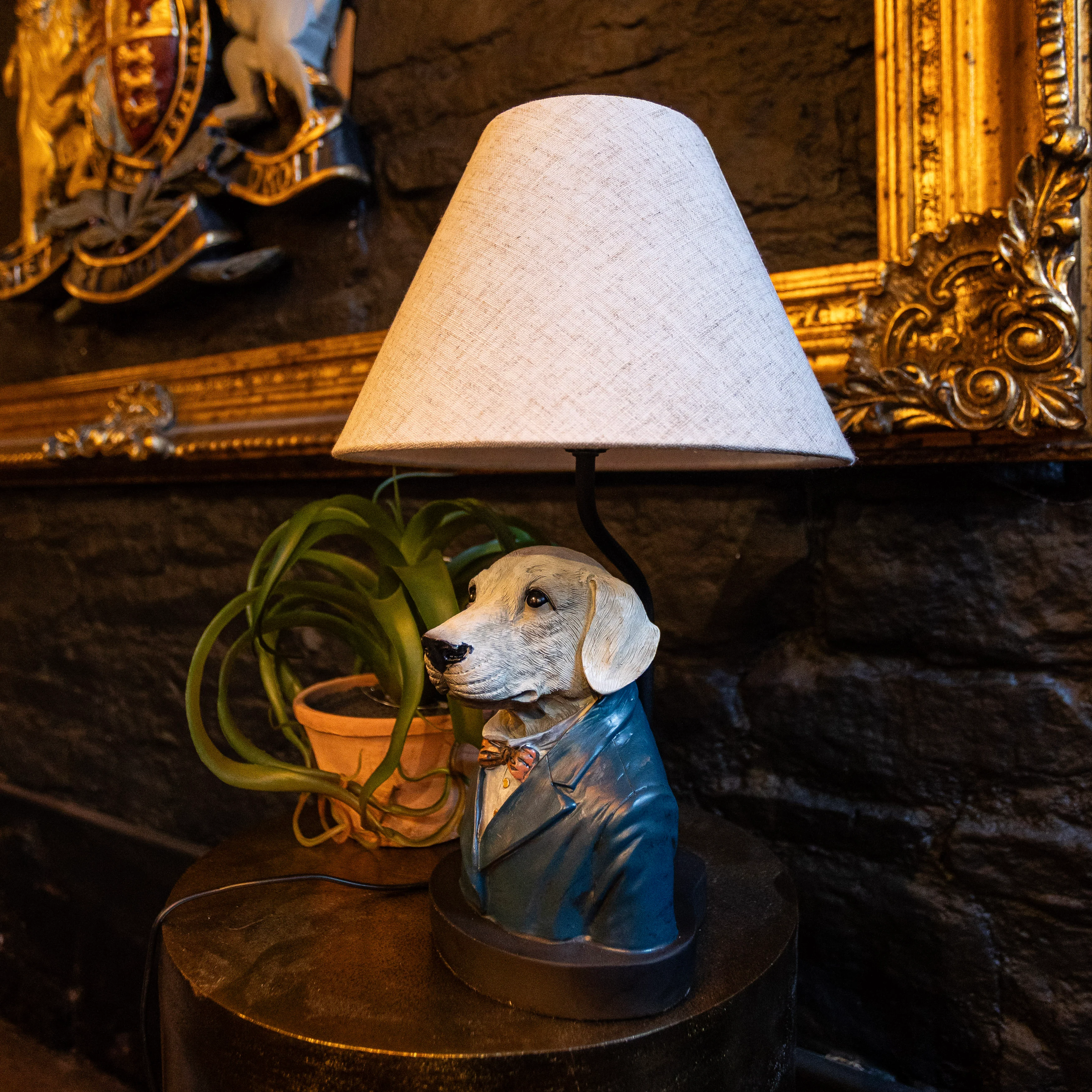 Gentry Labrador Table Lamp With Grey Shade - Image 2