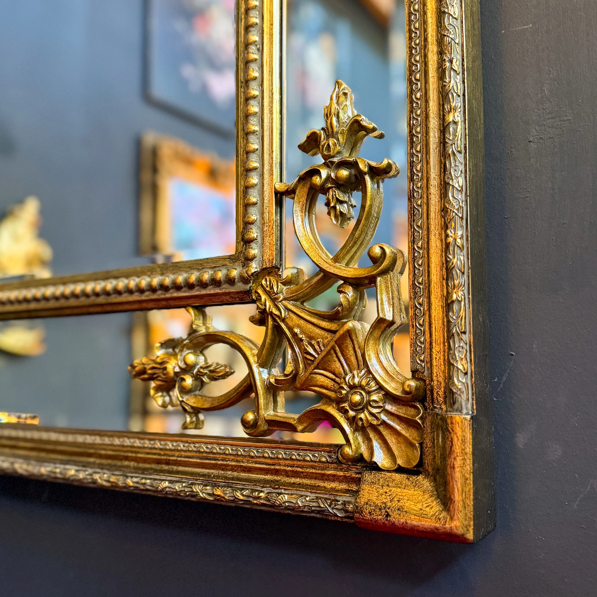 Gold French Square Mirror - Ex Display - Image 2