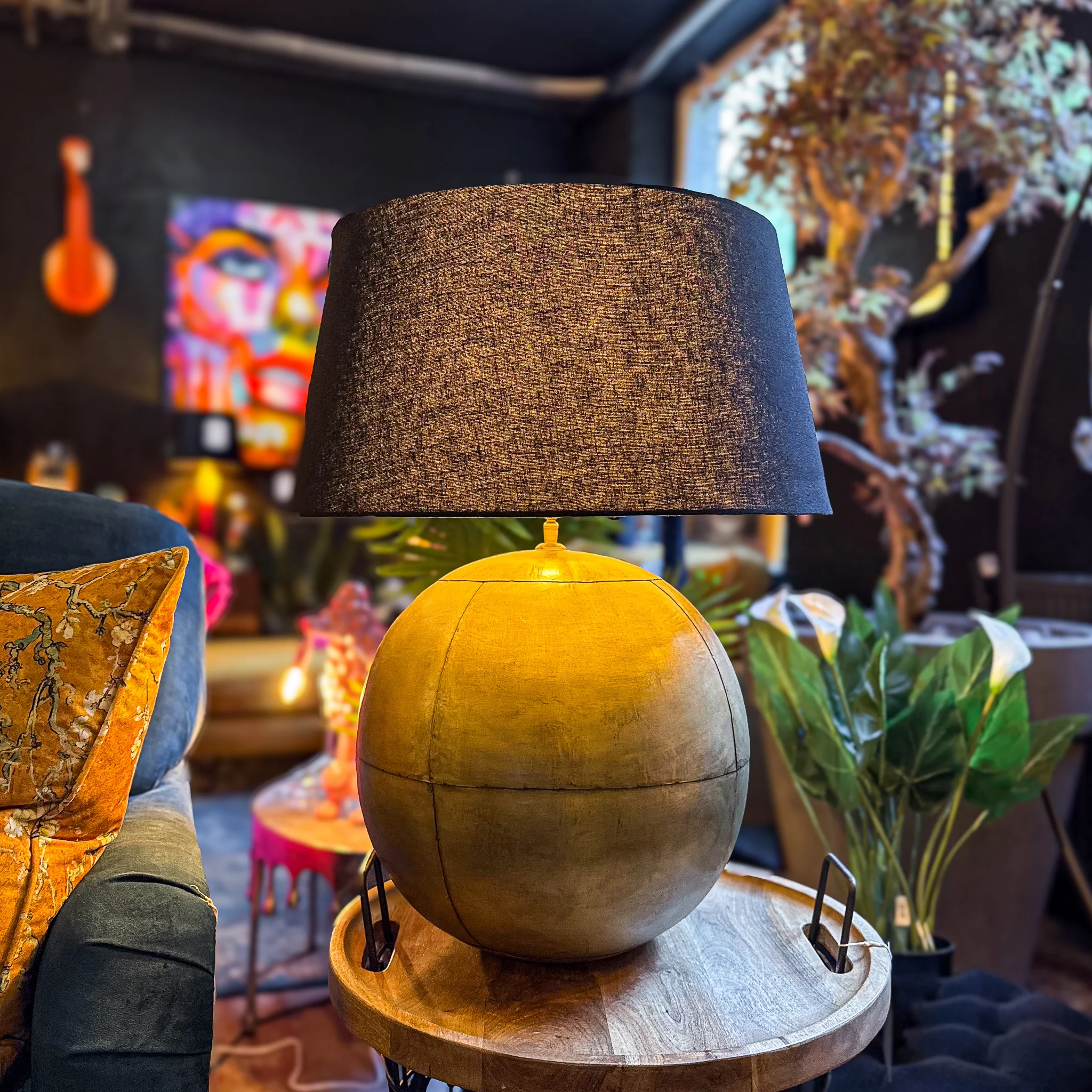 Gold Iron Ball Table Lamp - Image 3
