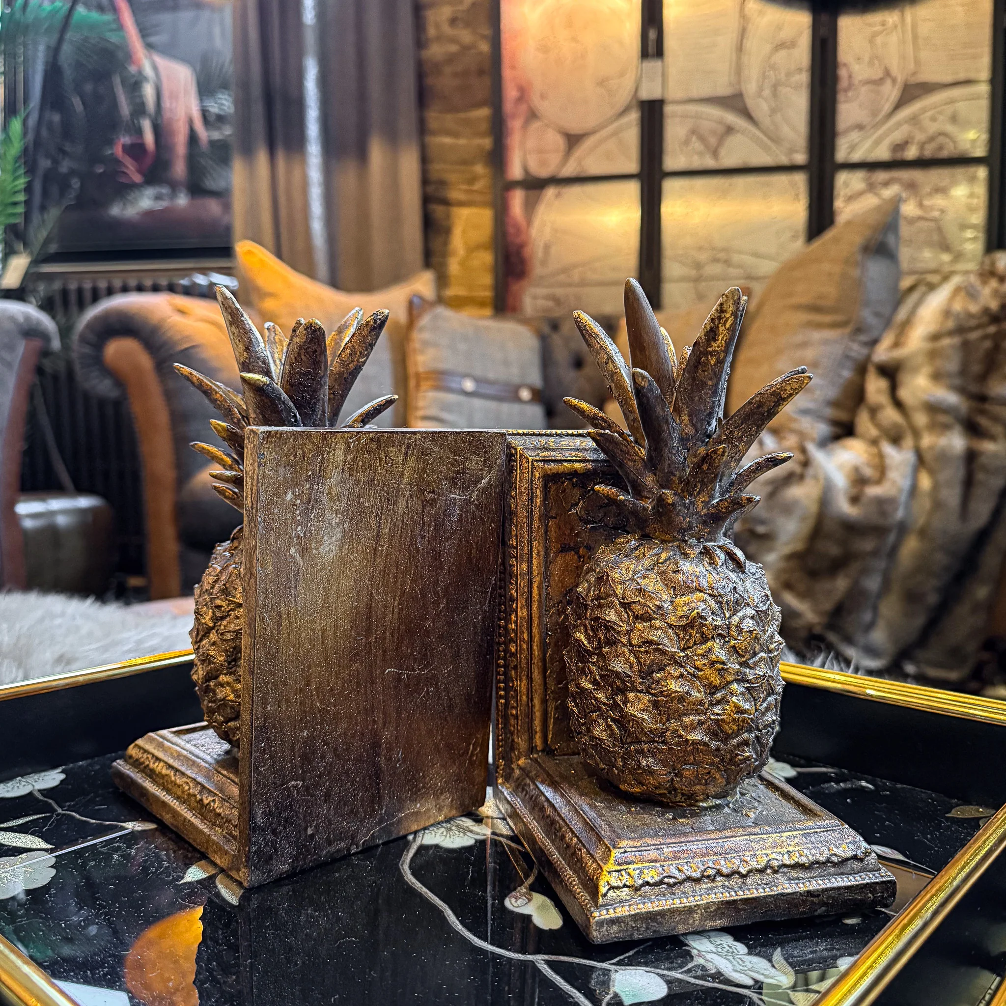 Golden Pineapple Bookends - Image 3