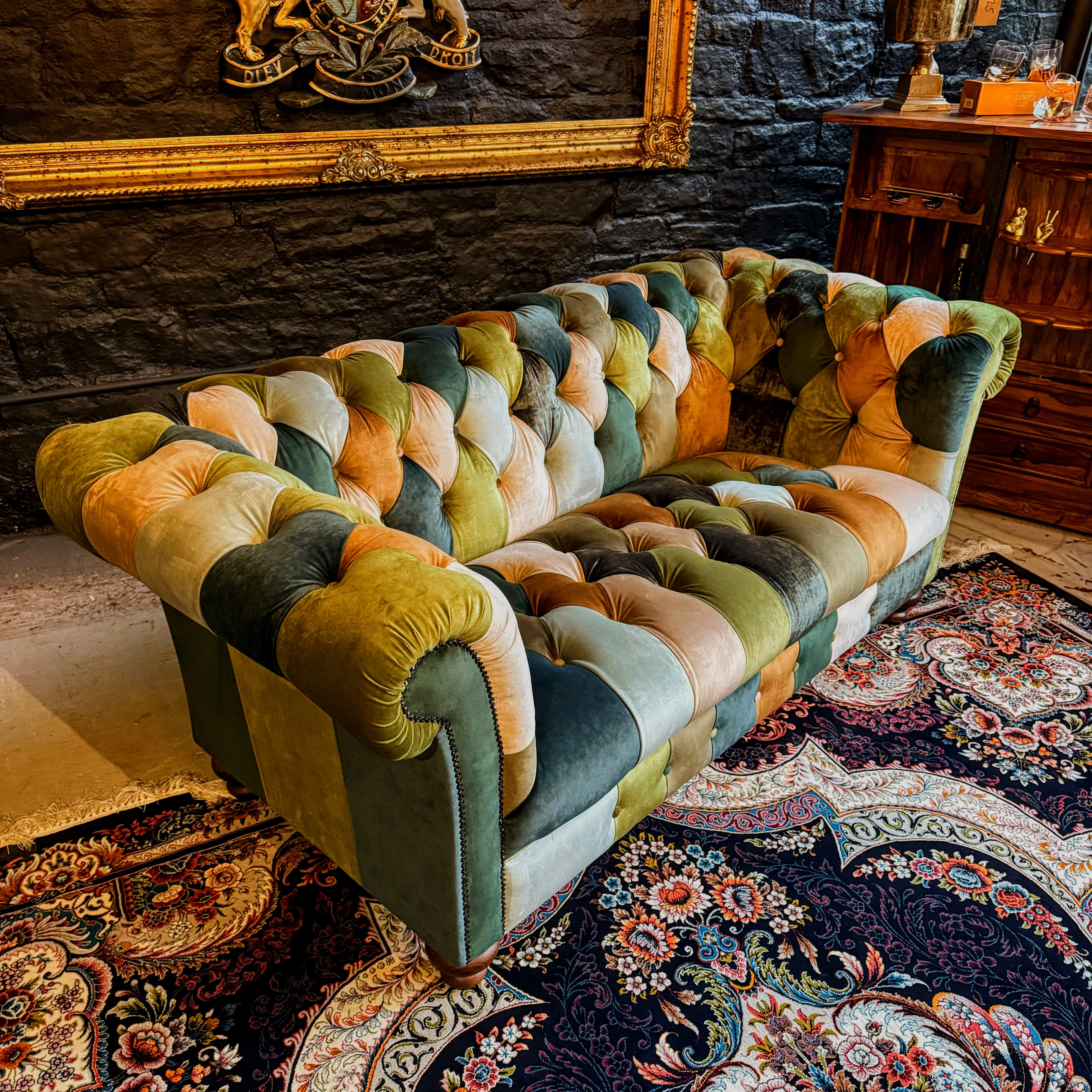 Patchwork Chesterfield 2 Seater - Image 32