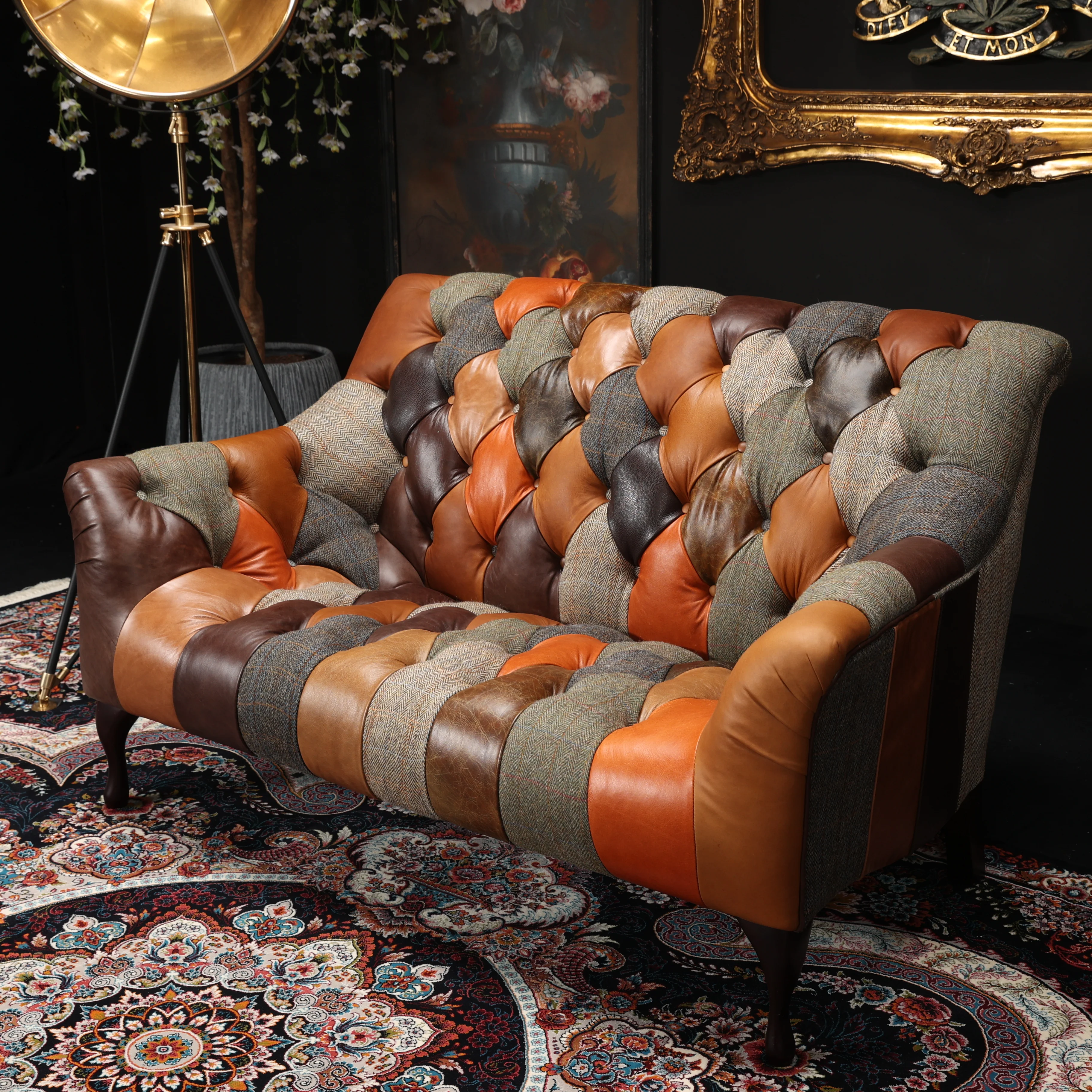 Harley Chesterfield Patchwork Petite Sofa - Image 15