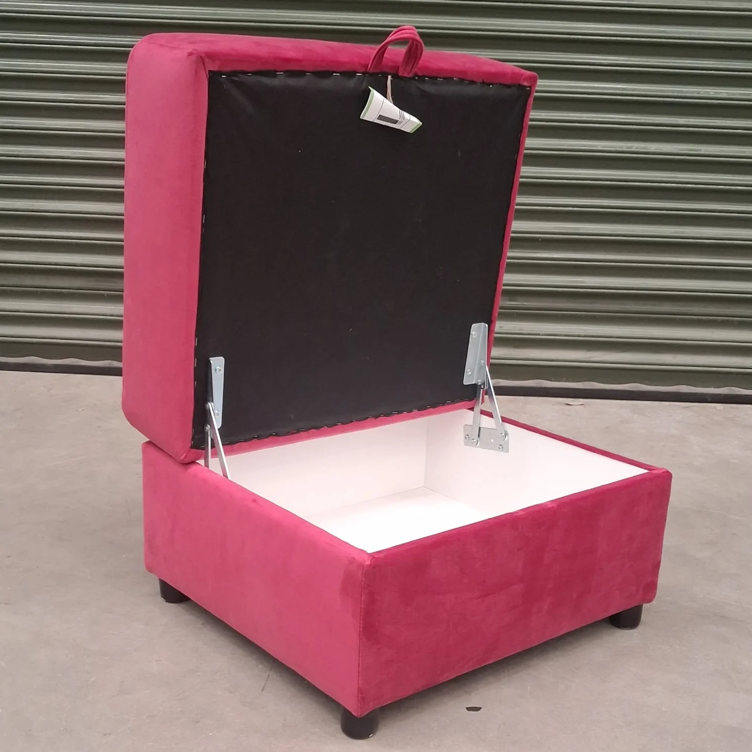 Hartington Storage Footstool in Plush Cerise Velvet - Ex Display - Image 4