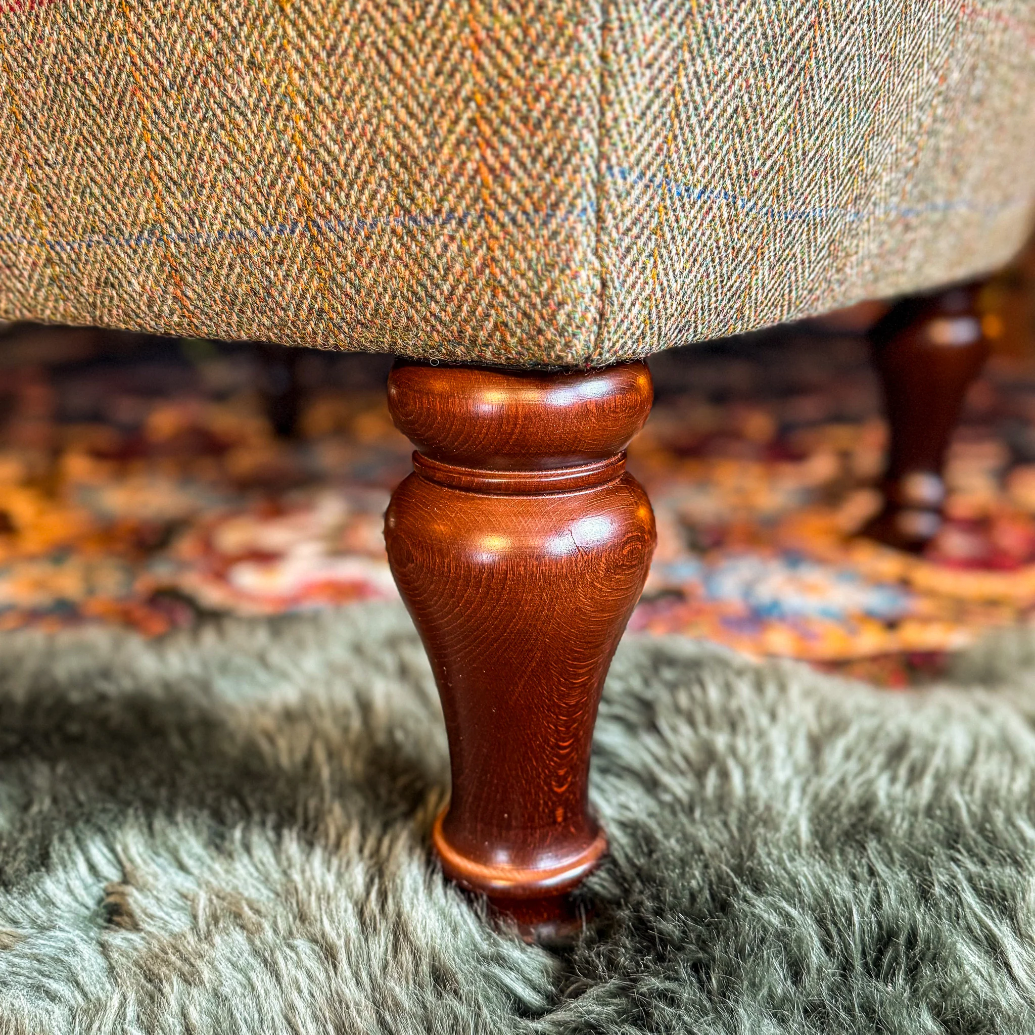 Osborn Armchair in Amalfi Brandy & Green Tweed - Image 10