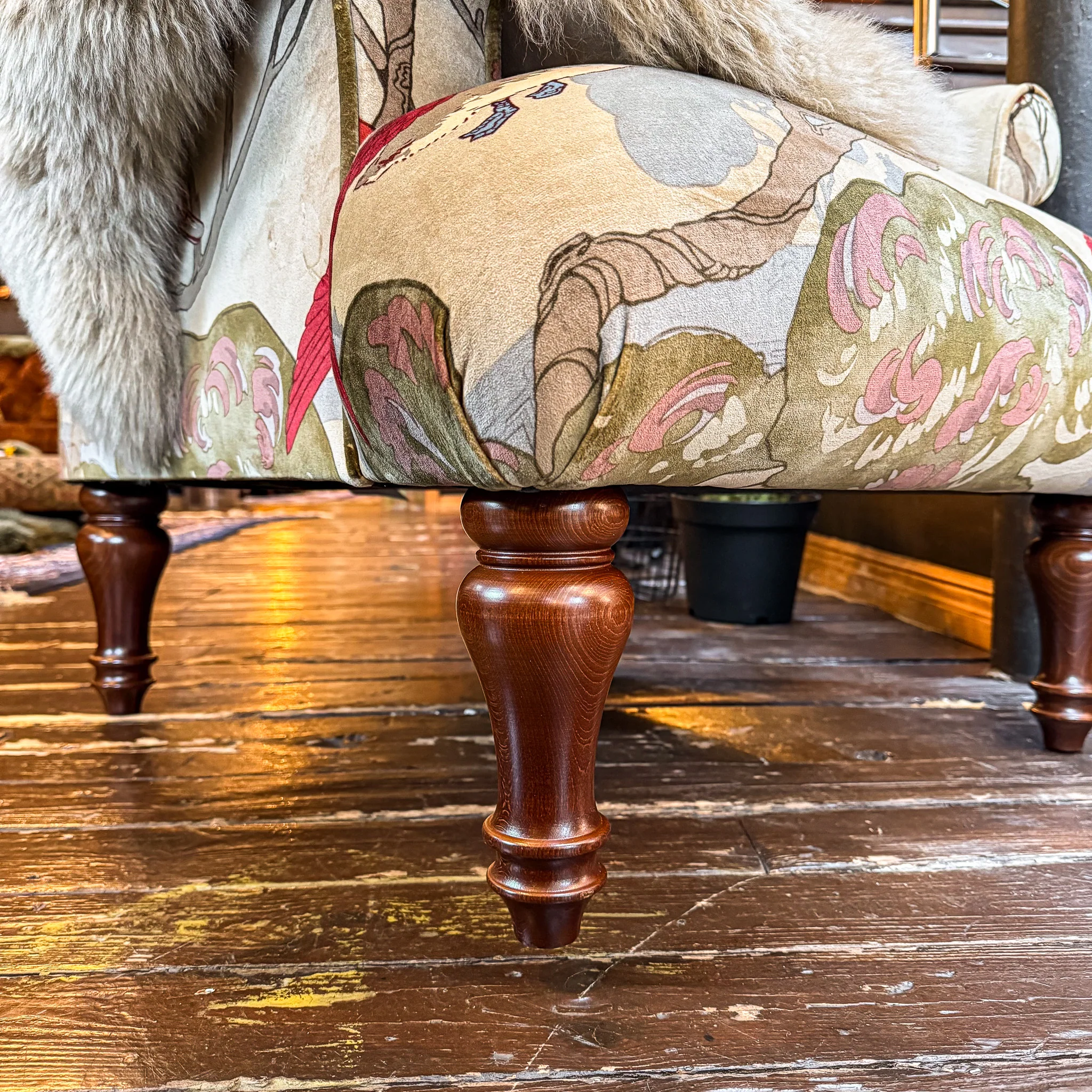 Osborn Armchair in Mulberry Flying Ducks Velvet - Image 7