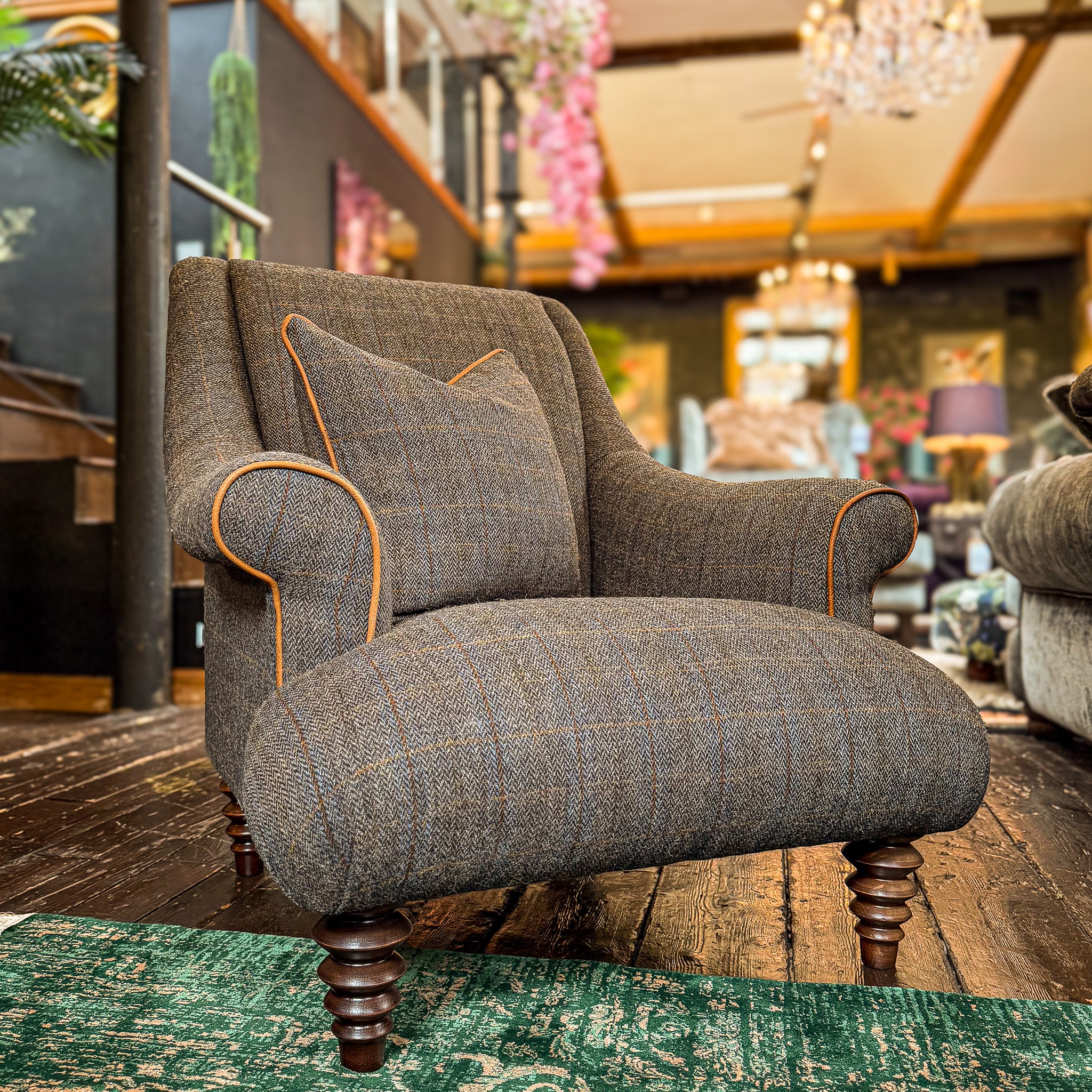 Osborn Armchair in Harris Tweed Grey - Image 3