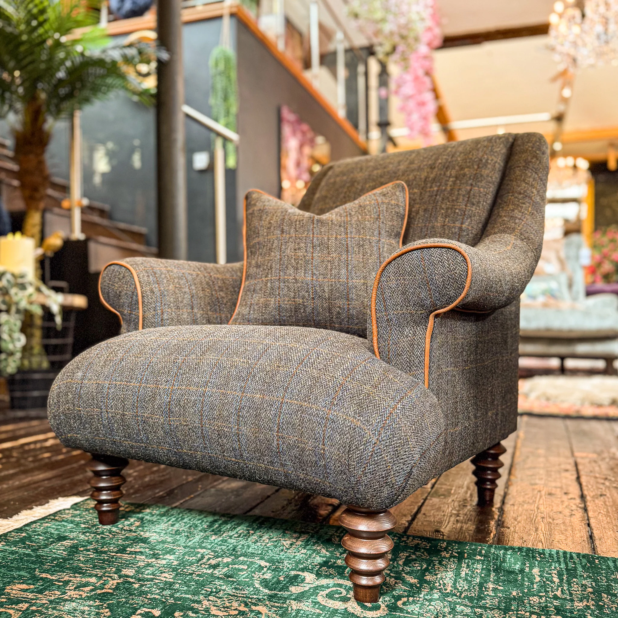Osborn Armchair in Harris Tweed Grey - Image 5